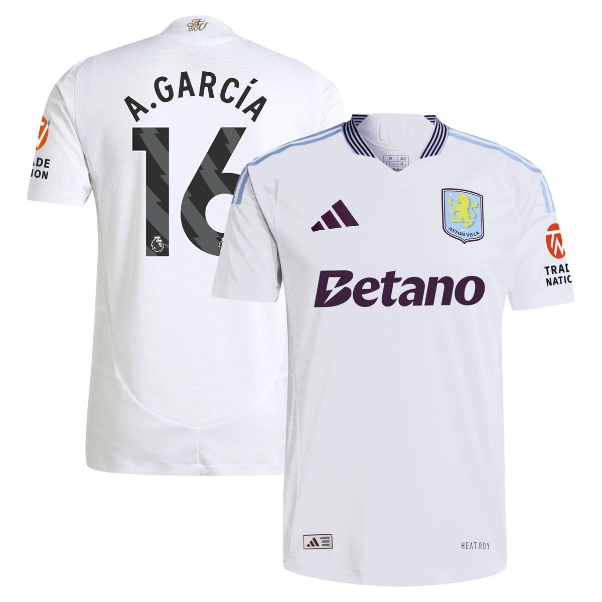 aston villa adidas away authentic shirt 2024-25 with a.garcía 16 printing Collection - Official Aston Villa Kits