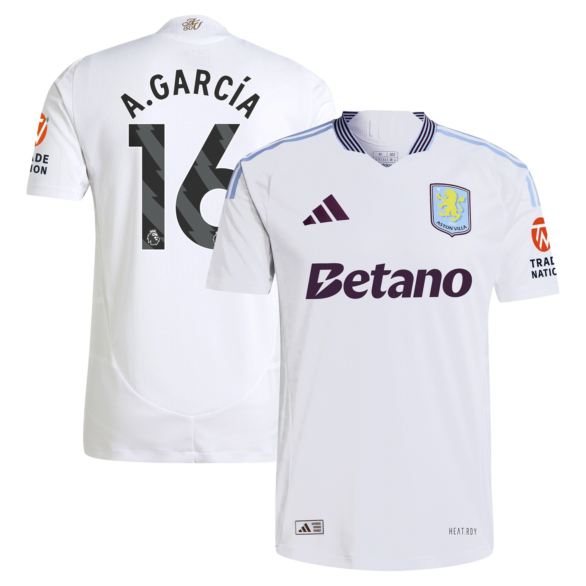 aston villa adidas away authentic shirt 2024-25 with a.garcía 16 printing Collection - Official Aston Villa Kits