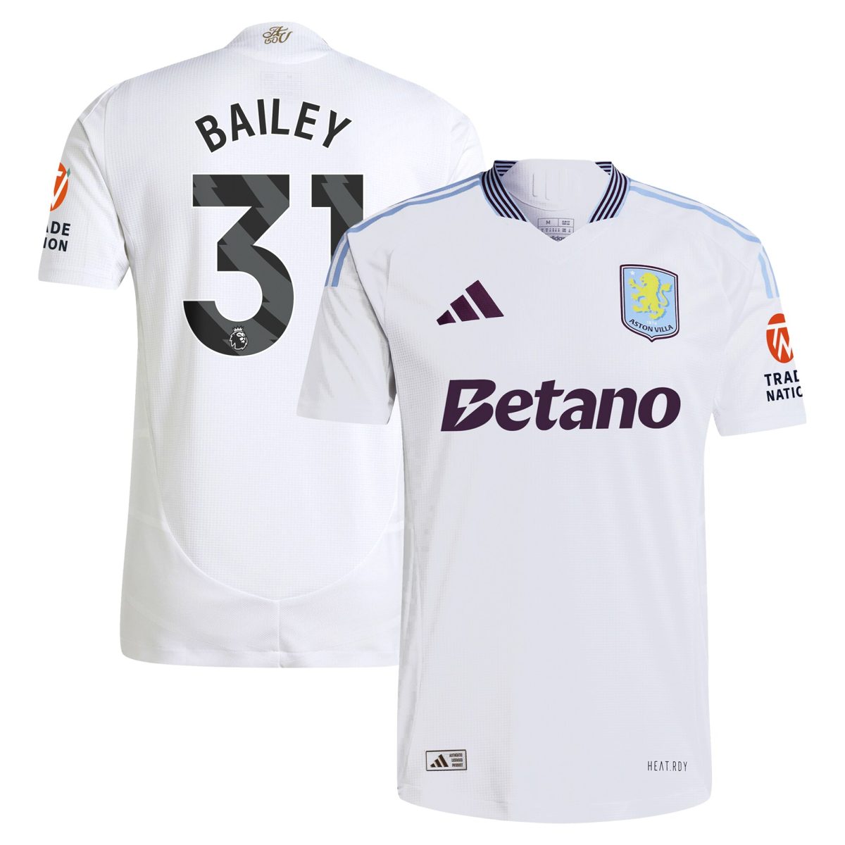 aston villa adidas away authentic shirt 2024-25 with bailey 31 printing Collection - Official Aston Villa Kits