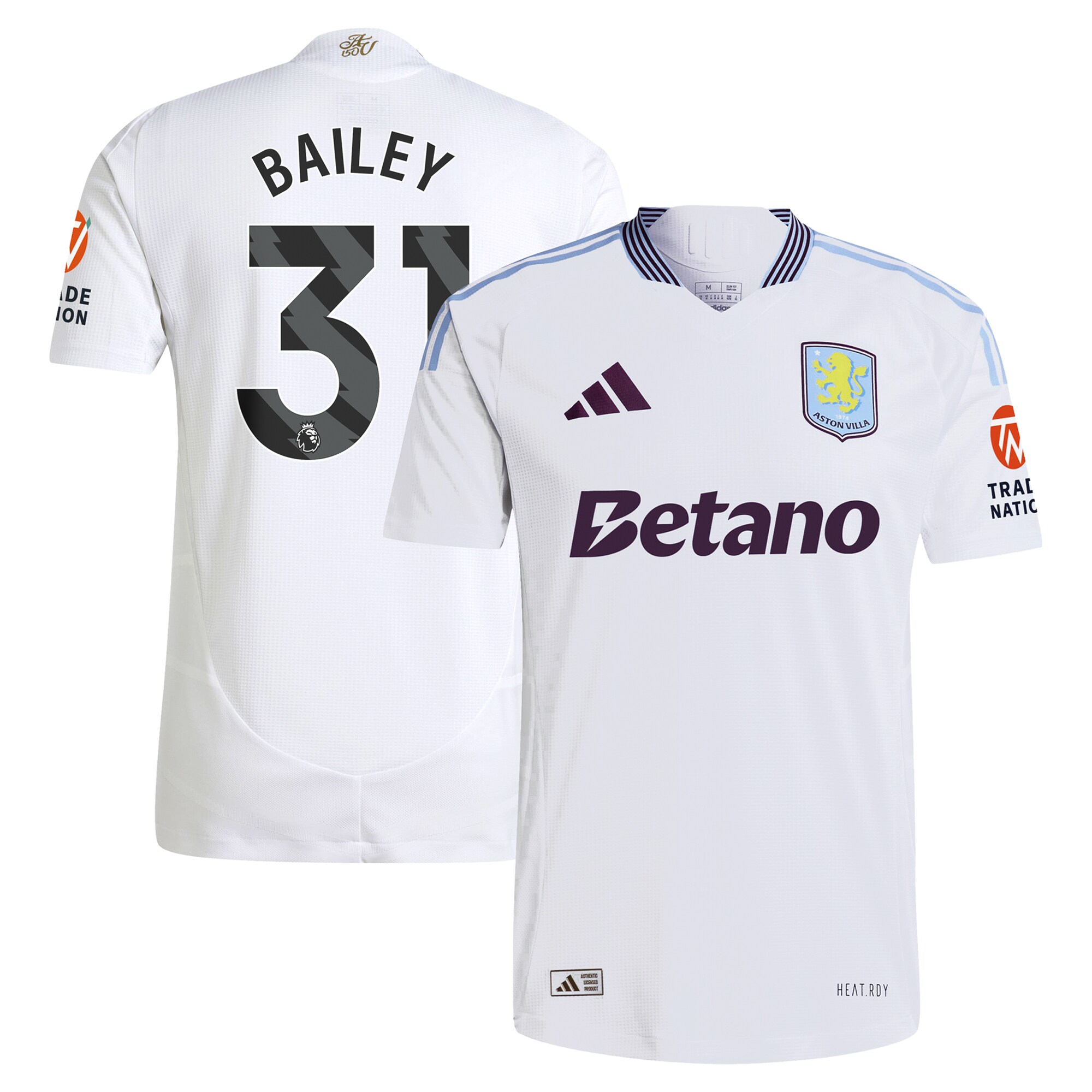 aston villa adidas away authentic shirt 2024-25 with bailey 31 printing Collection - Official Aston Villa Kits