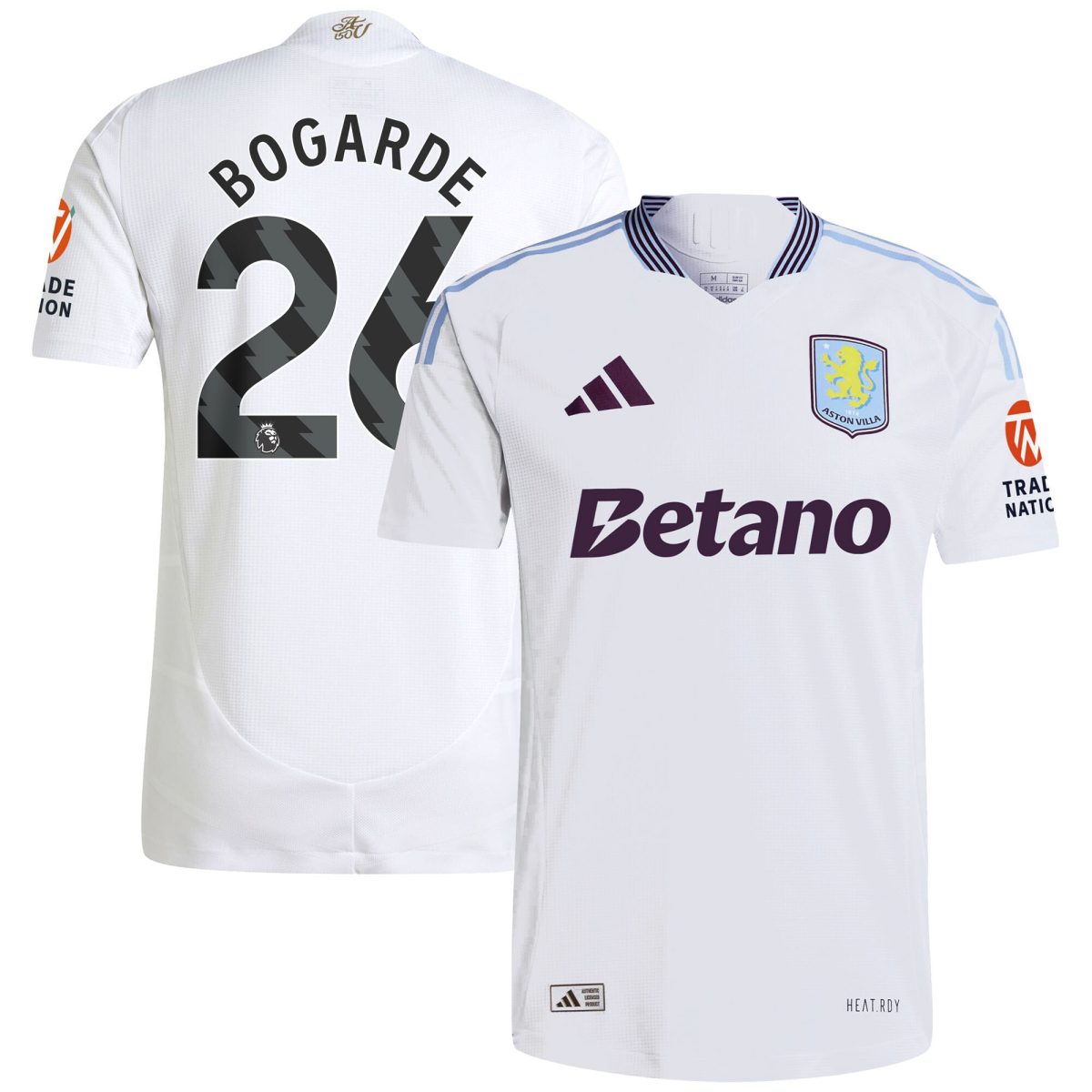 aston villa adidas away authentic shirt 2024-25 with bogarde 26 printing Collection - Official Aston Villa Kits