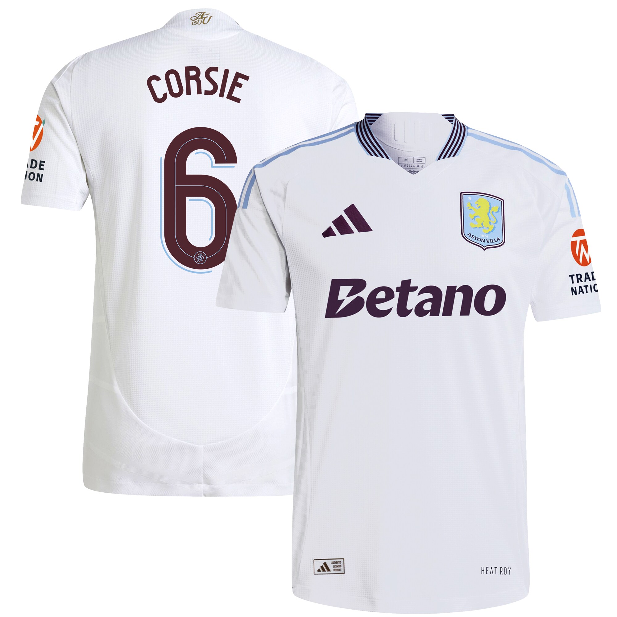 aston villa adidas away authentic shirt 2024-25 with corsie 6 cup printing Collection - Official Aston Villa Kits