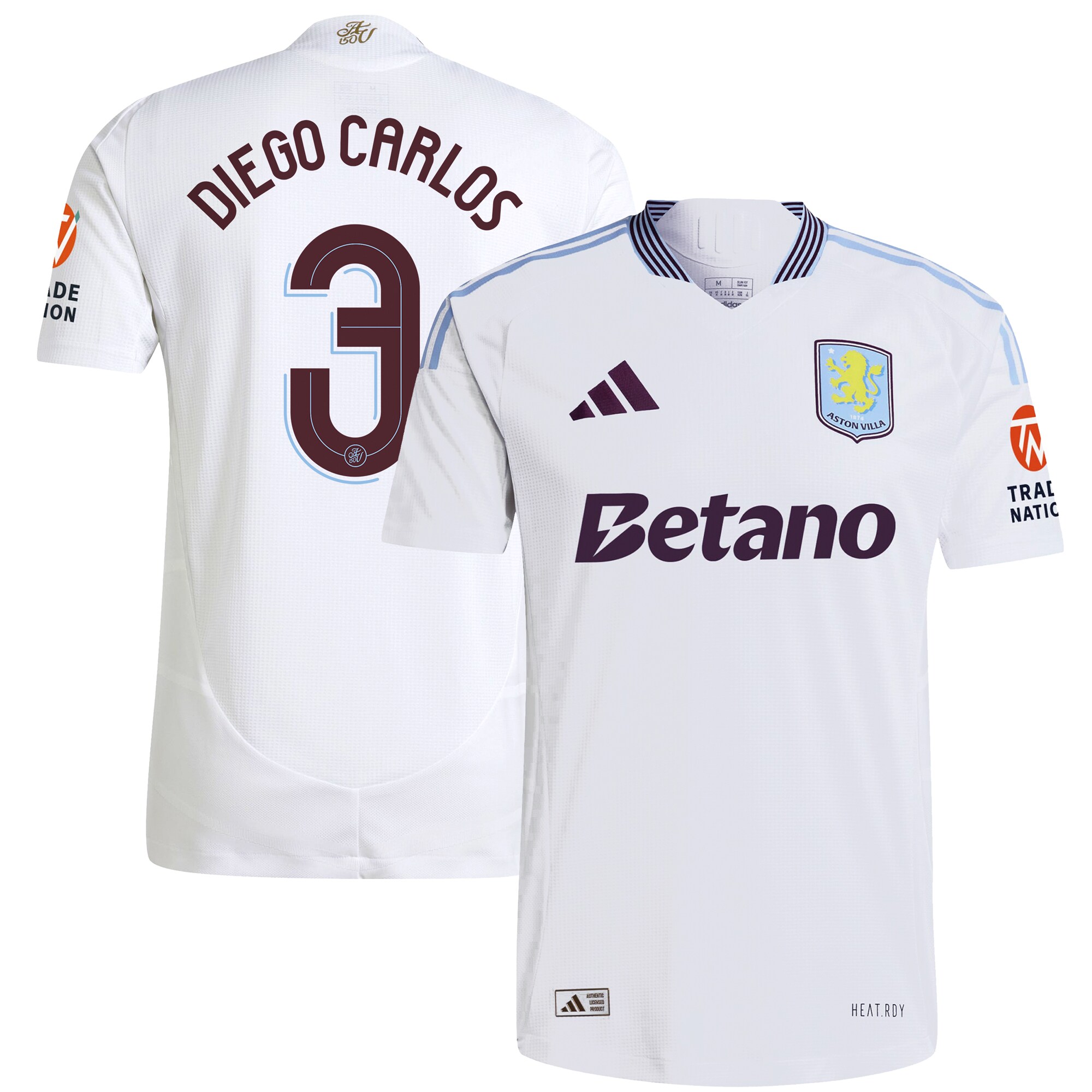 aston villa adidas away authentic shirt 2024-25 with diego carlos 3 cup printing Collection - Official Aston Villa Kits
