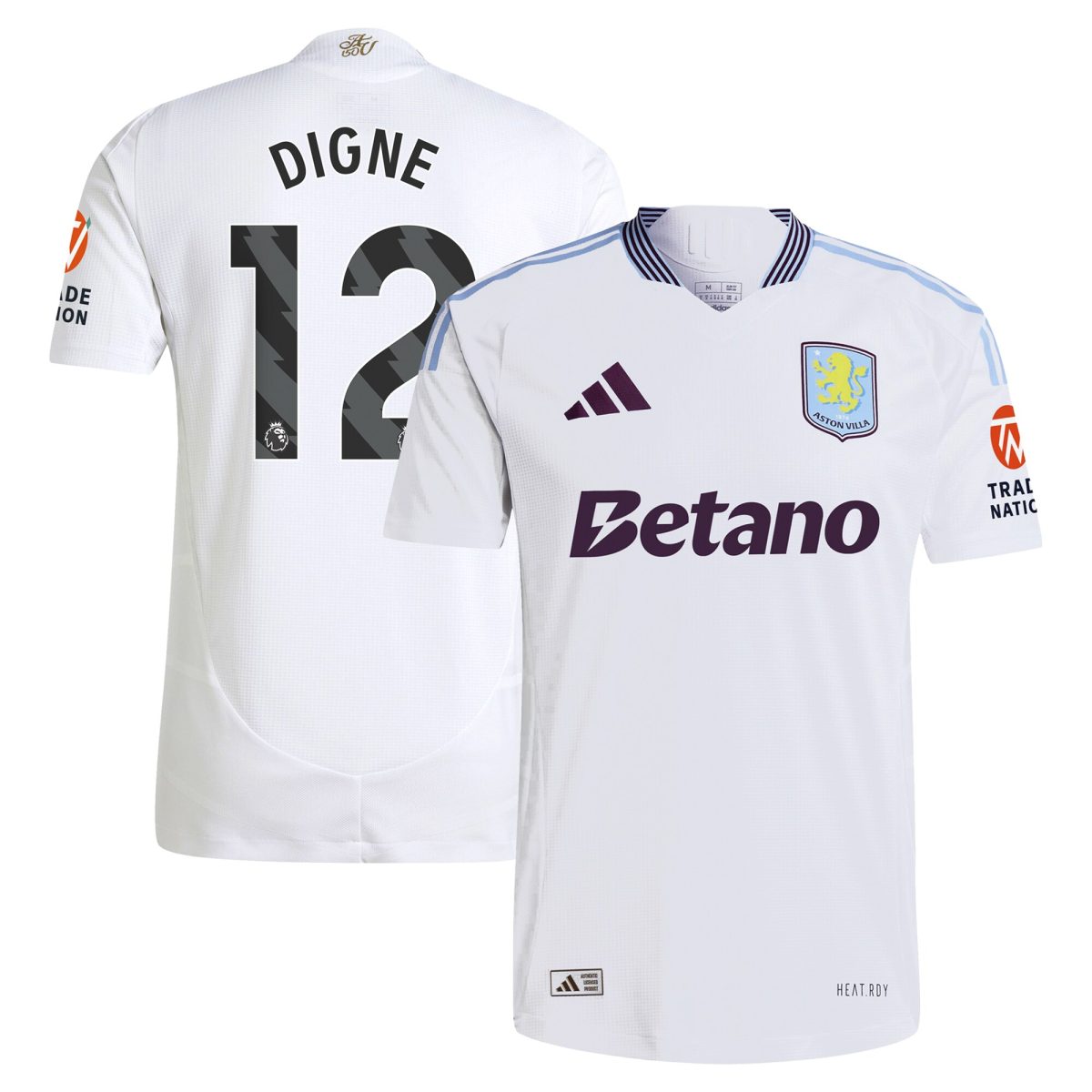 aston villa adidas away authentic shirt 2024-25 with digne 12 printing Collection - Official Aston Villa Kits