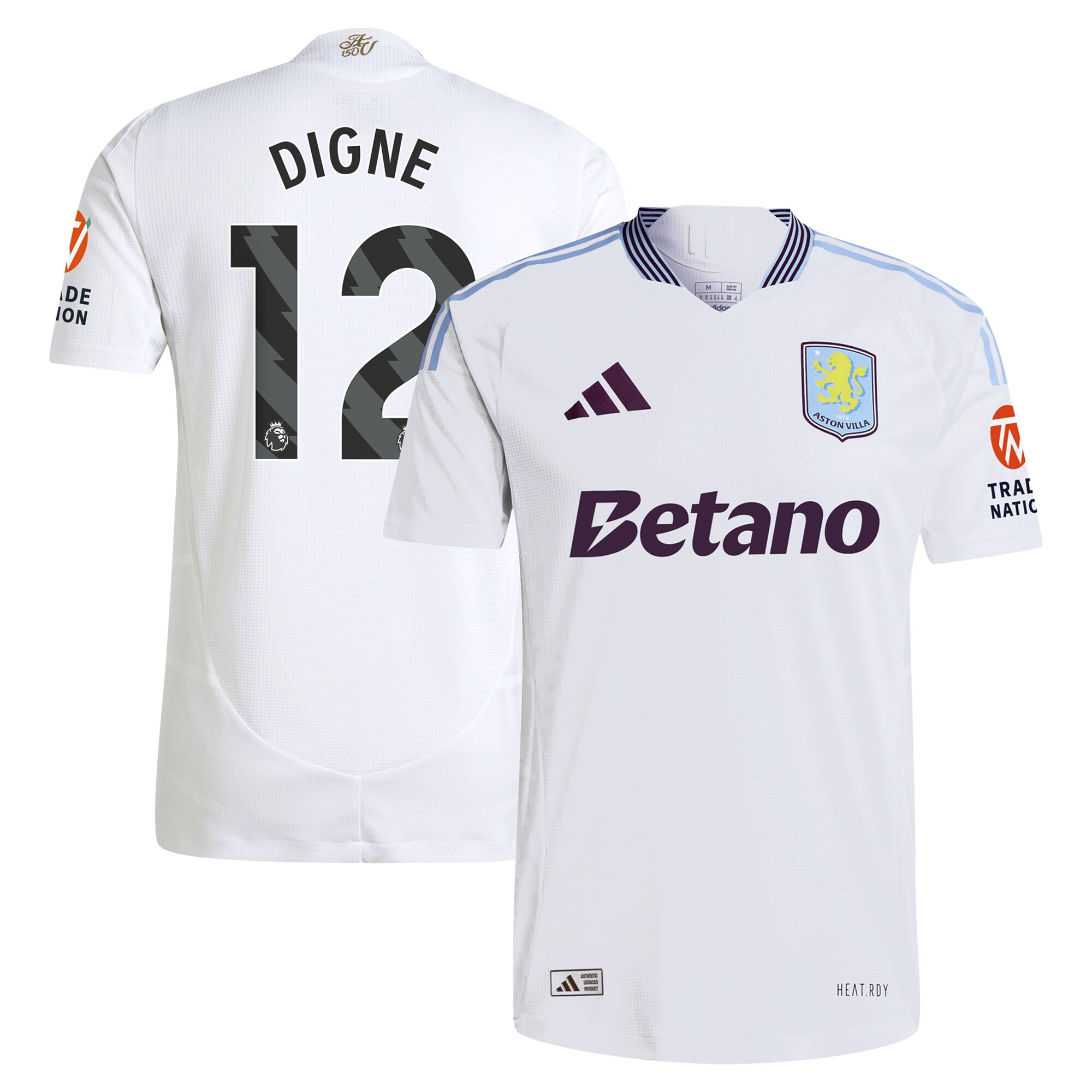 aston villa adidas away authentic shirt 2024-25 with digne 12 printing Collection - Official Aston Villa Kits