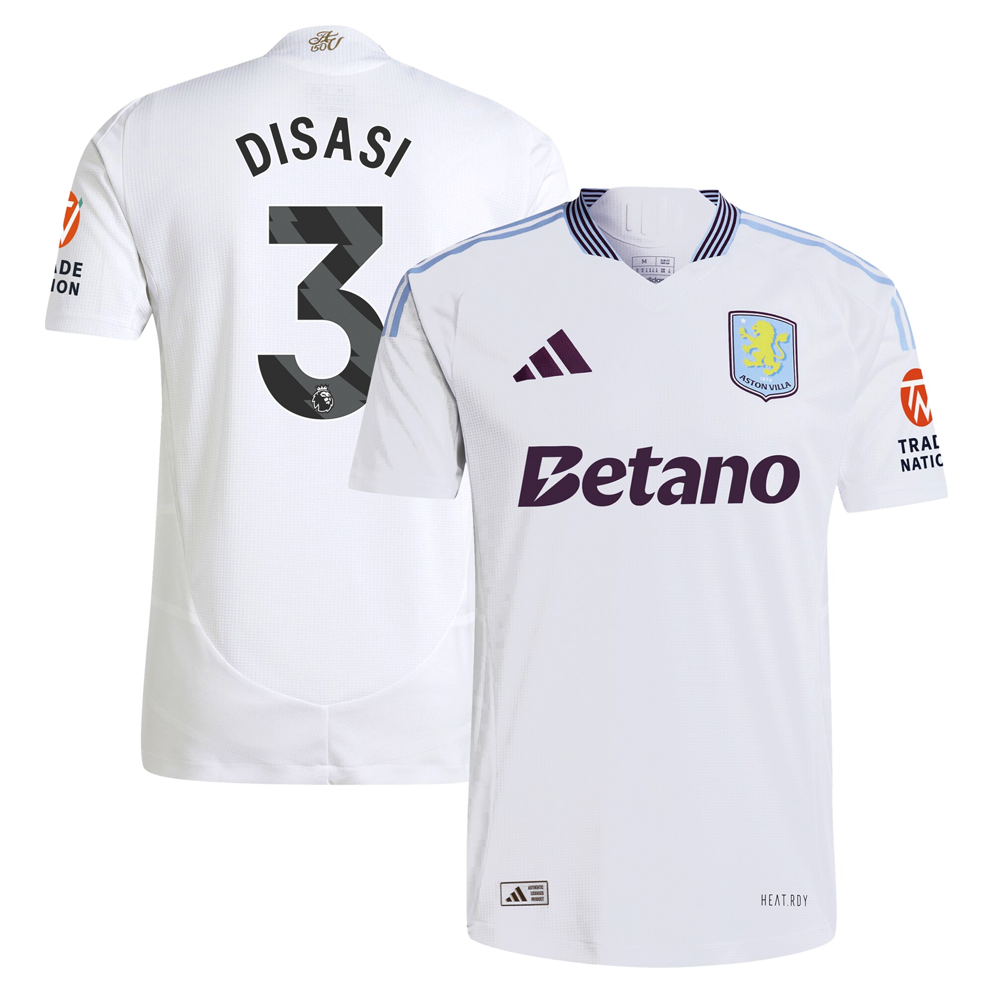 aston villa adidas away authentic shirt 2024-25 with disasi 3 printing Collection - Official Aston Villa Kits