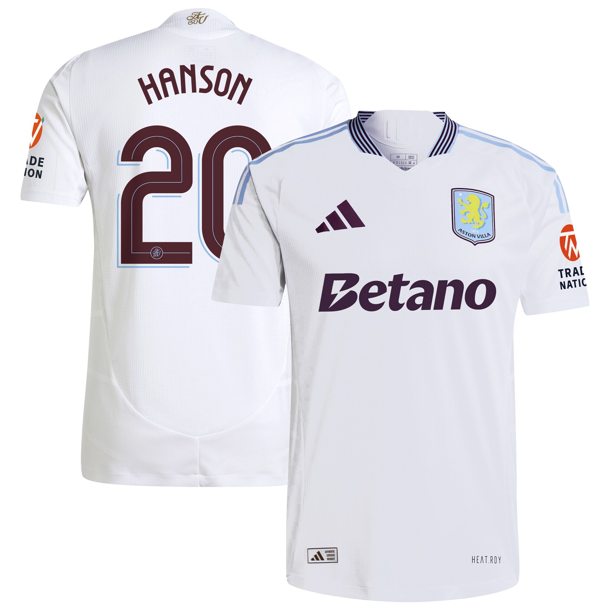 aston villa adidas away authentic shirt 2024-25 with hanson 20 cup printing Collection - Official Aston Villa Kits