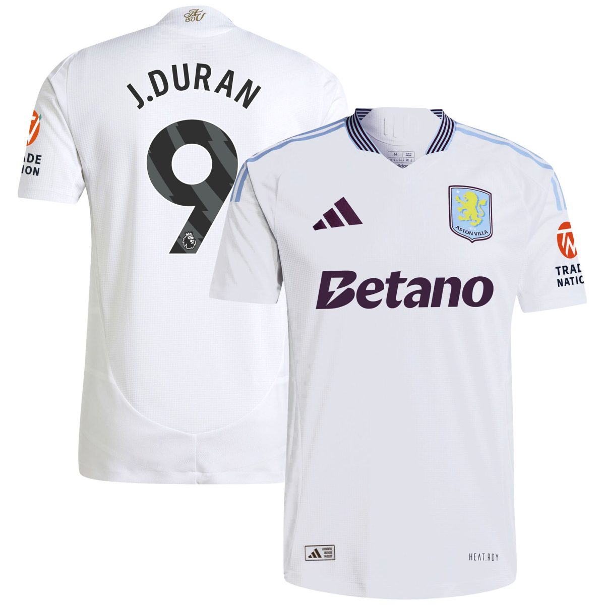 aston villa adidas away authentic shirt 2024-25 with j.duran 9 printing Collection - Official Aston Villa Kits