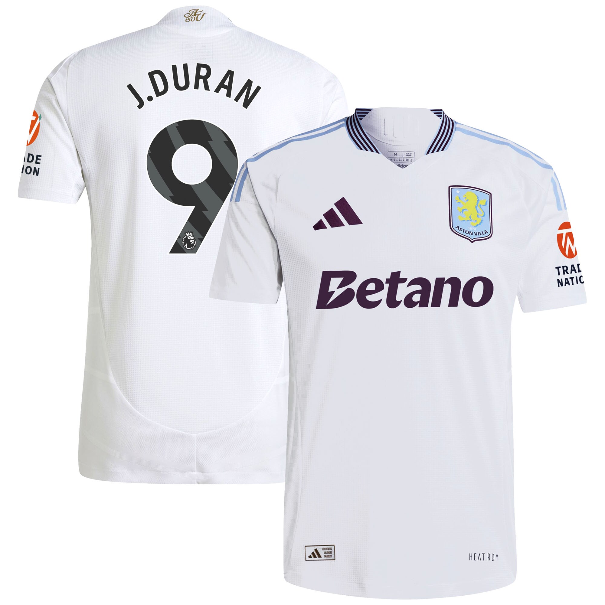 aston villa adidas away authentic shirt 2024-25 with j.duran 9 printing Collection - Official Aston Villa Kits