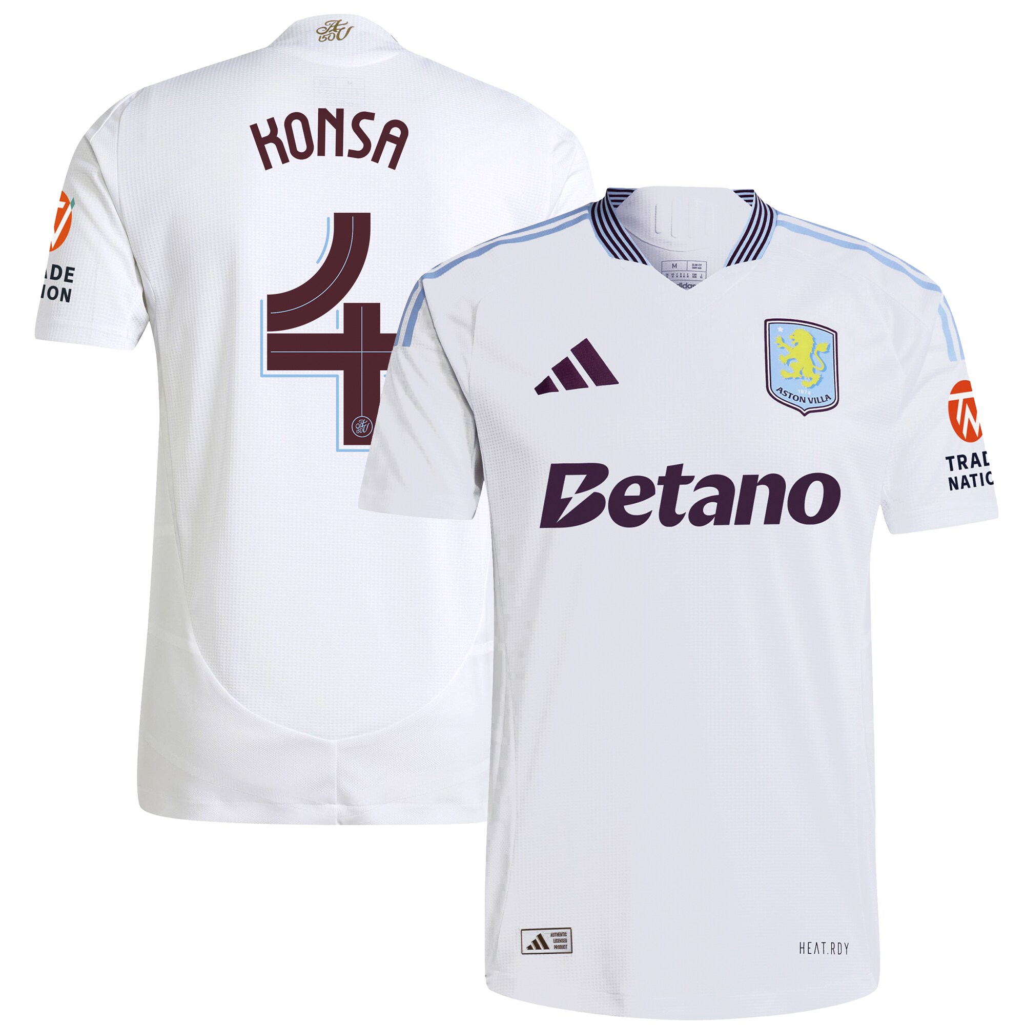 aston villa adidas away authentic shirt 2024-25 with konsa 4 cup printing Collection - Official Aston Villa Kits