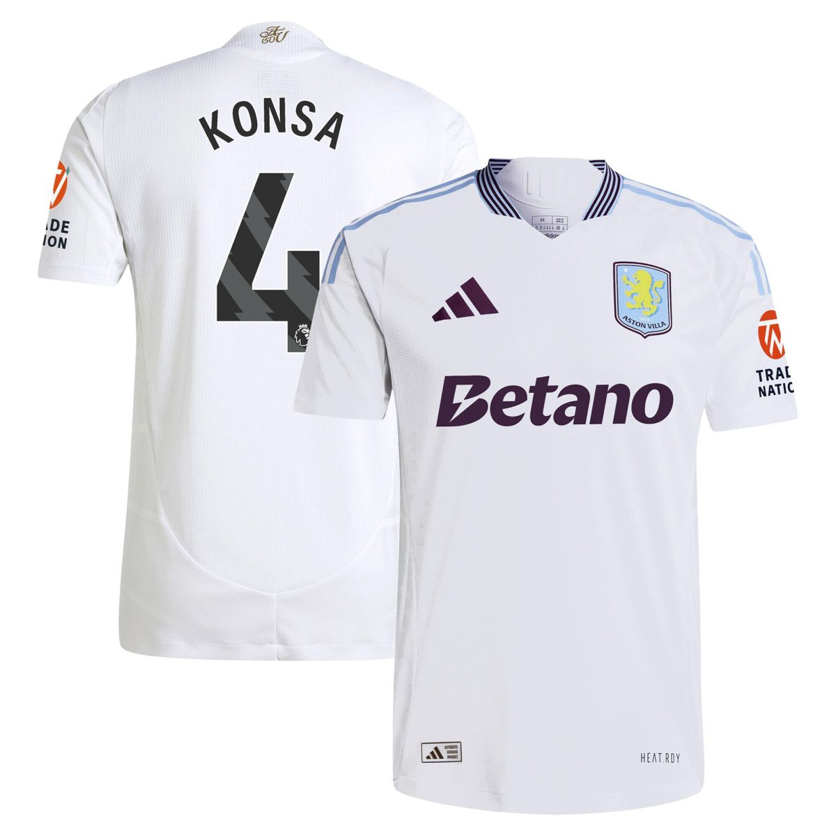 aston villa adidas away authentic shirt 2024-25 with konsa 4 printing Collection - Official Aston Villa Kits