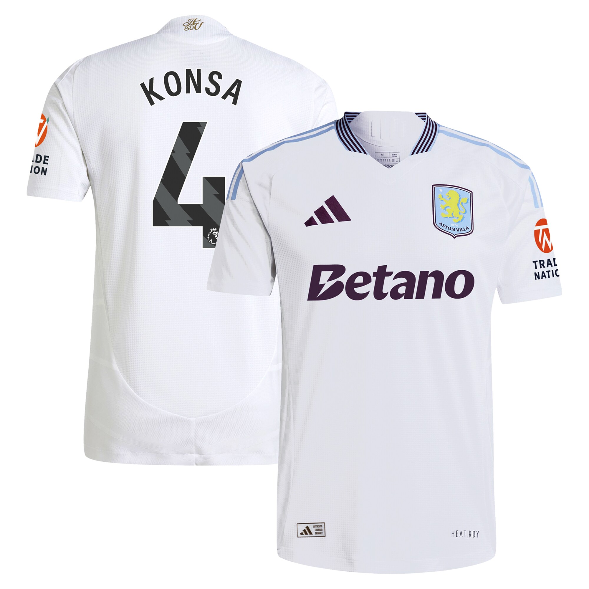 aston villa adidas away authentic shirt 2024-25 with konsa 4 printing Collection - Official Aston Villa Kits