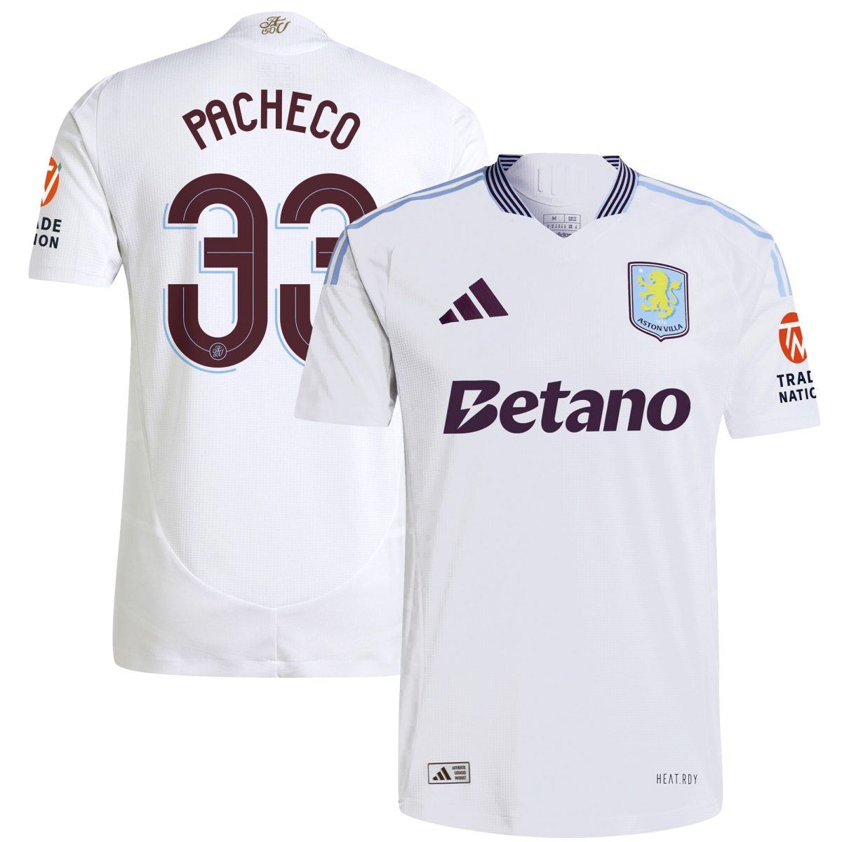 aston villa adidas away authentic shirt 2024-25 with pacheco 33 cup printing Collection - Official Aston Villa Kits