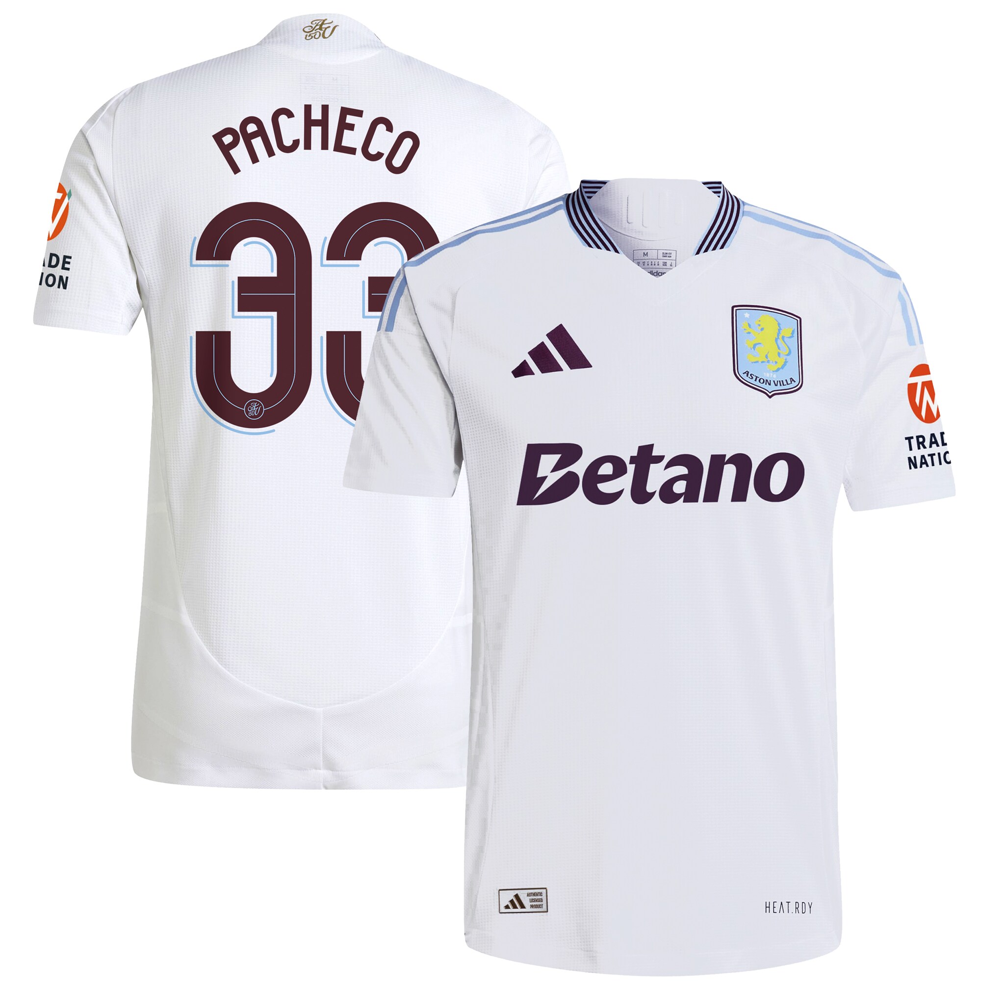 aston villa adidas away authentic shirt 2024-25 with pacheco 33 cup printing Collection - Official Aston Villa Kits