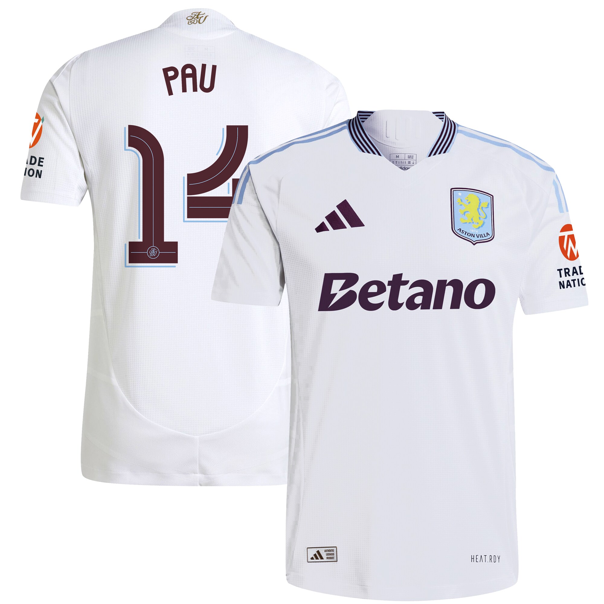 aston villa adidas away authentic shirt 2024-25 with pau 14 cup printing Collection - Official Aston Villa Kits