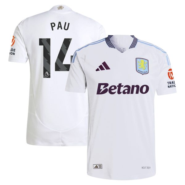 aston villa adidas away authentic shirt 2024-25 with pau 14 printing Collection - Official Aston Villa Kits
