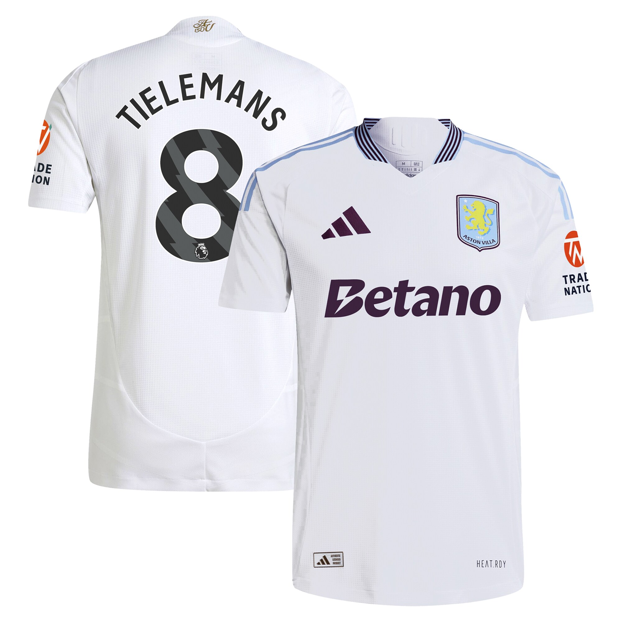 aston villa adidas away authentic shirt 2024-25 with tielemans 8 printing Collection - Official Aston Villa Kits