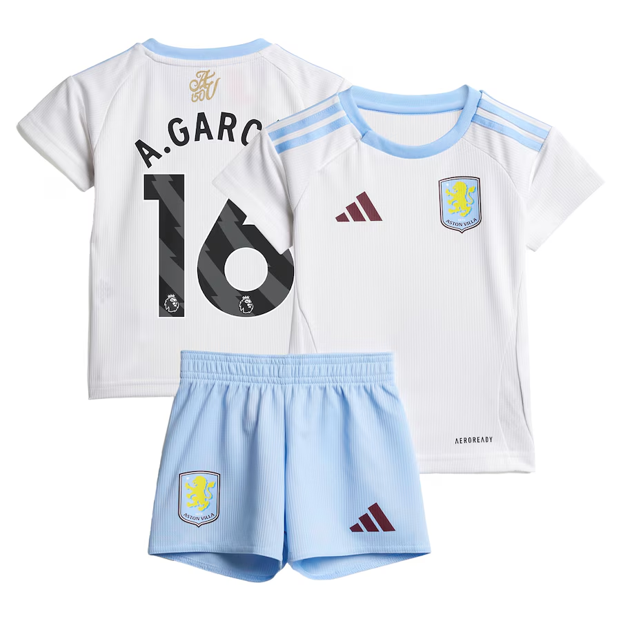 aston villa adidas away baby kit 2024-25 with a.garcía 16 printing Collection - Official Aston Villa Kits