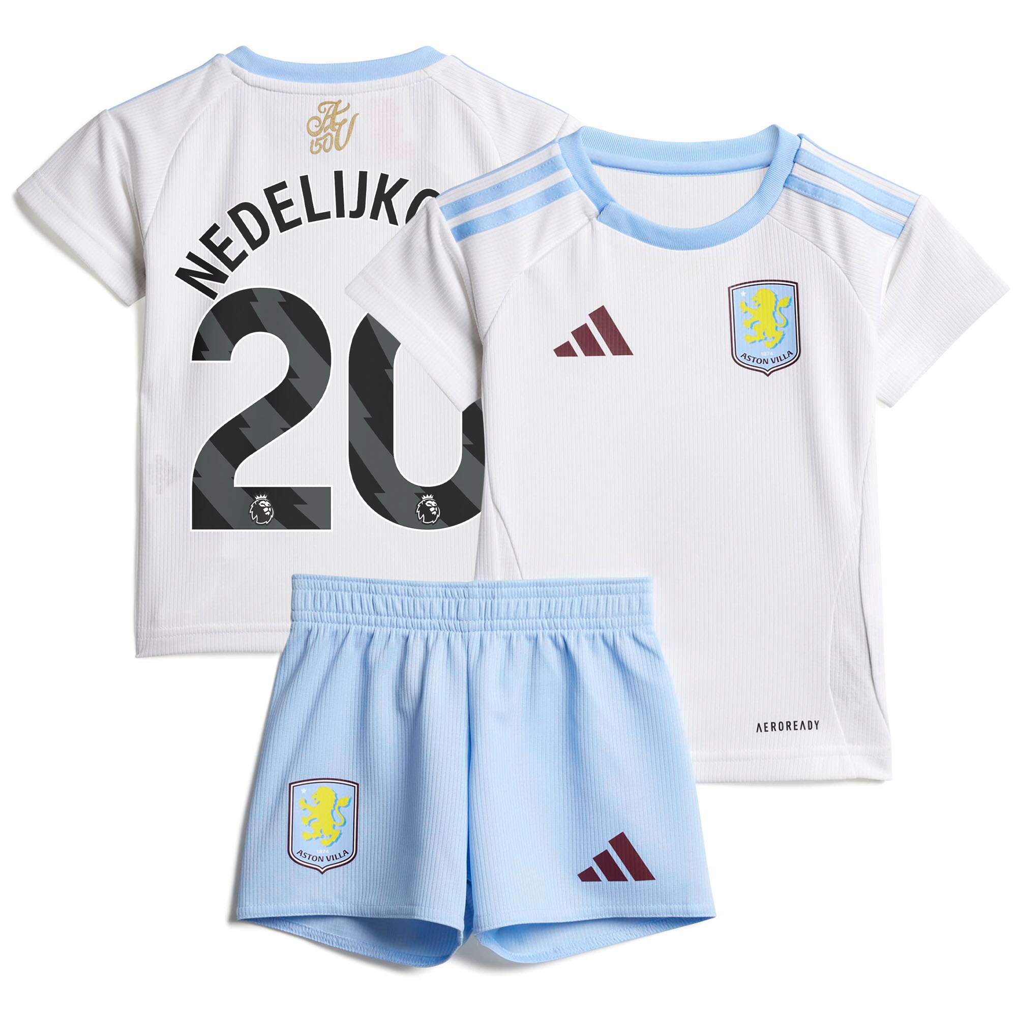 aston villa adidas away baby kit 2024-25 with nedeljković 20 printing Collection - Official Aston Villa Kits