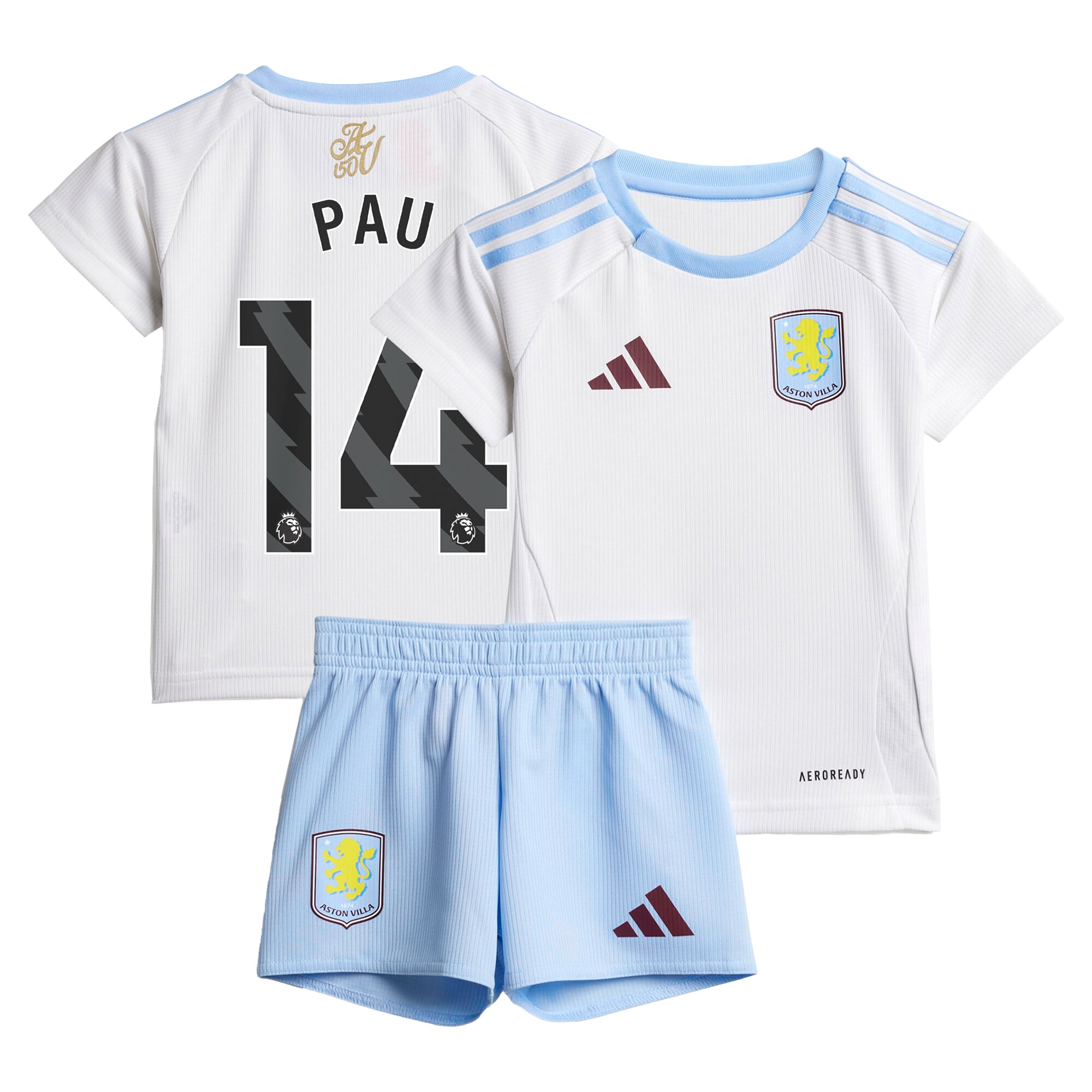 aston villa adidas away baby kit 2024-25 with pau 14 printing Collection - Official Aston Villa Kits