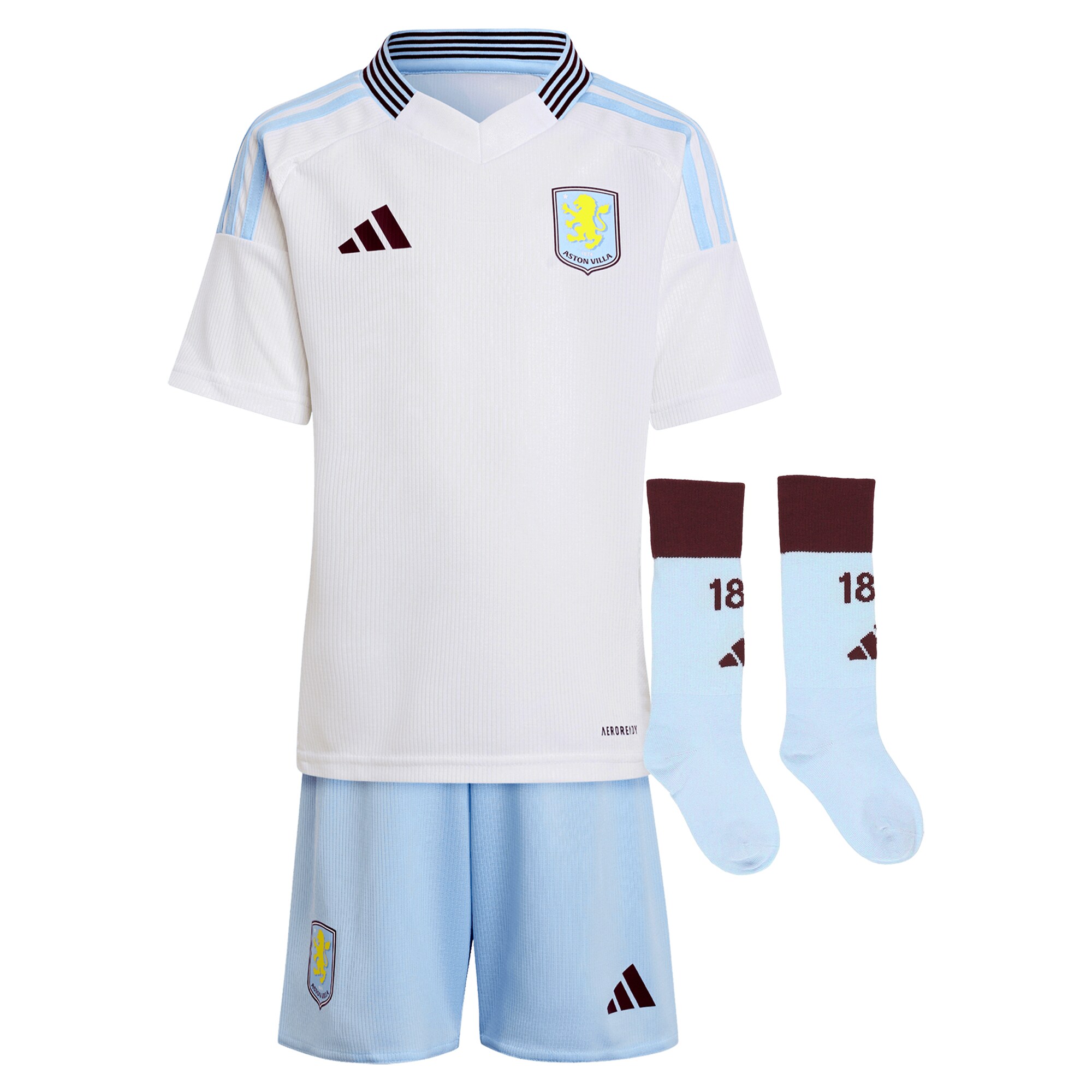 aston villa adidas away mini kit 2024-25 with a.garcía 16 printing Collection - Official Aston Villa Kits