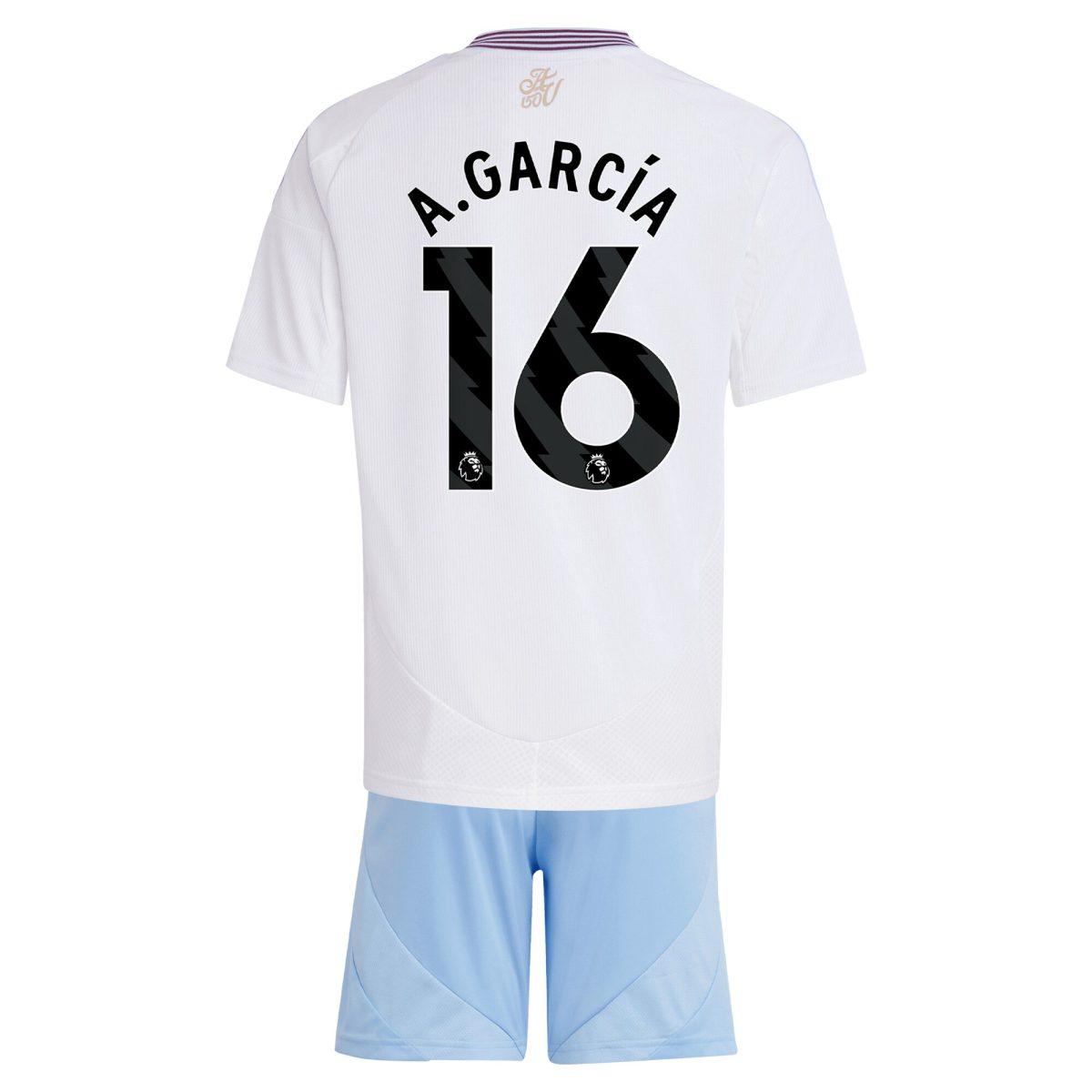 aston villa adidas away mini kit 2024-25 with a.garcía 16 printing Collection - Official Aston Villa Kits