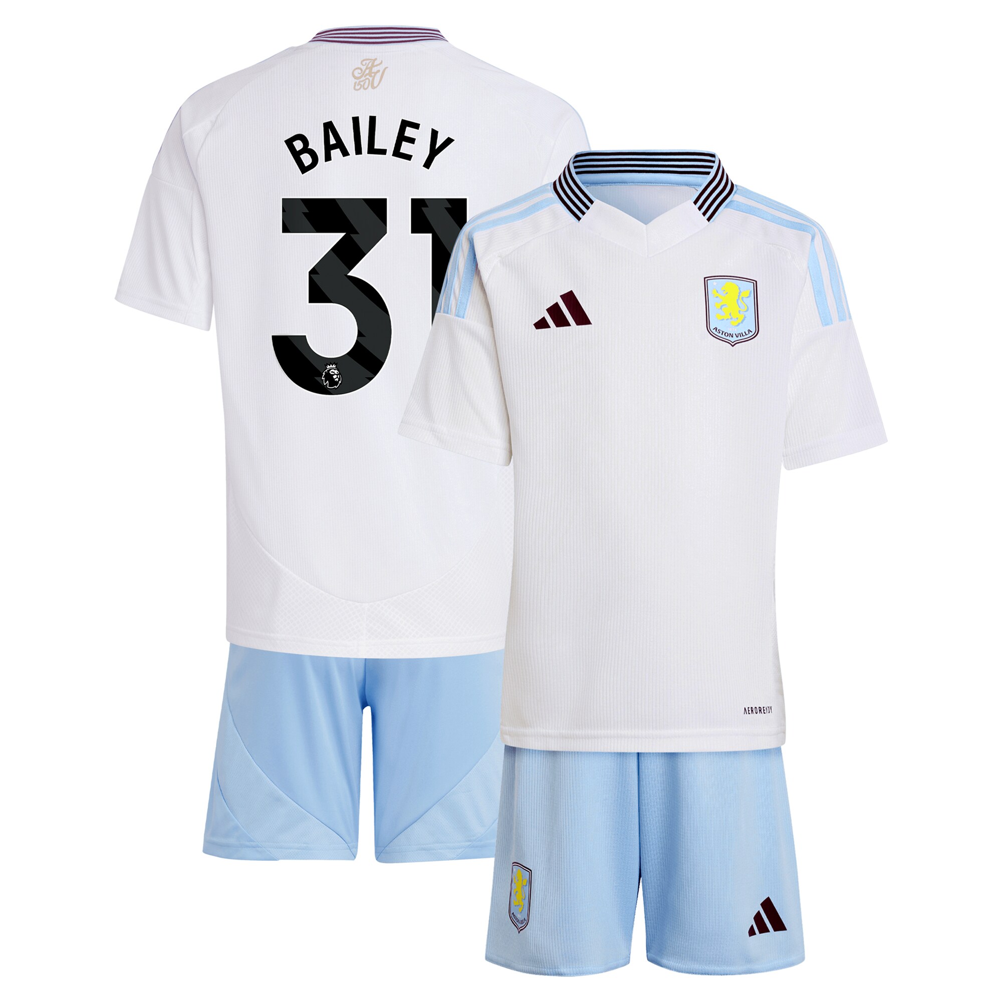aston villa adidas away mini kit 2024-25 with bailey 31 printing Collection - Official Aston Villa Kits