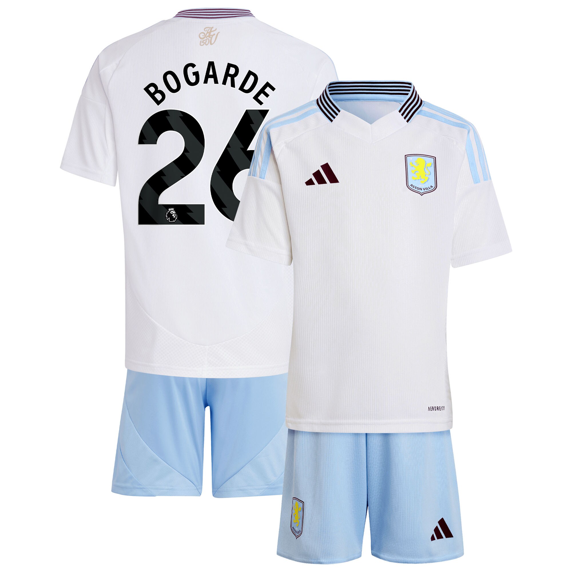 aston villa adidas away mini kit 2024-25 with bogarde 26 printing Collection - Official Aston Villa Kits