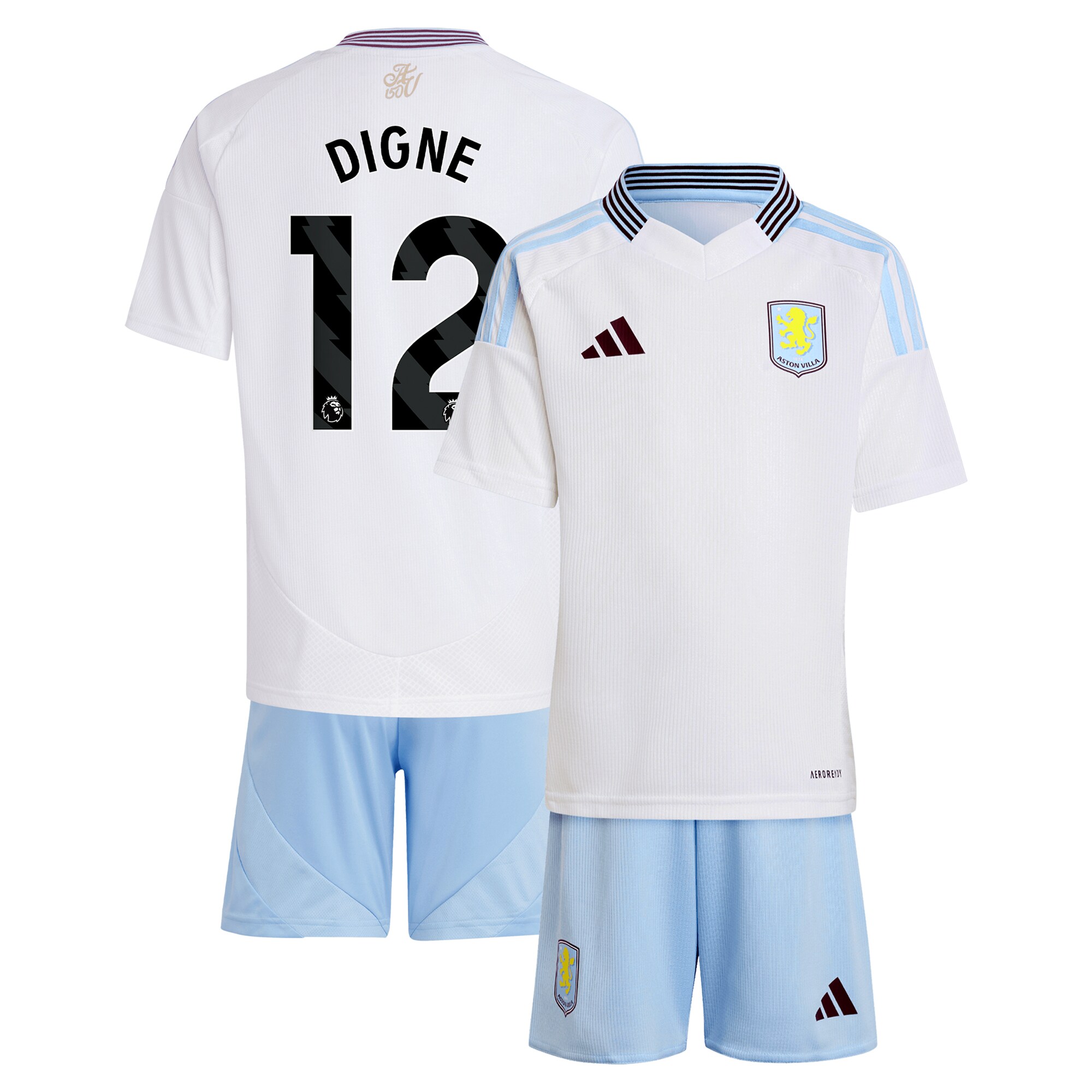 aston villa adidas away mini kit 2024-25 with digne 12 printing Collection - Official Aston Villa Kits