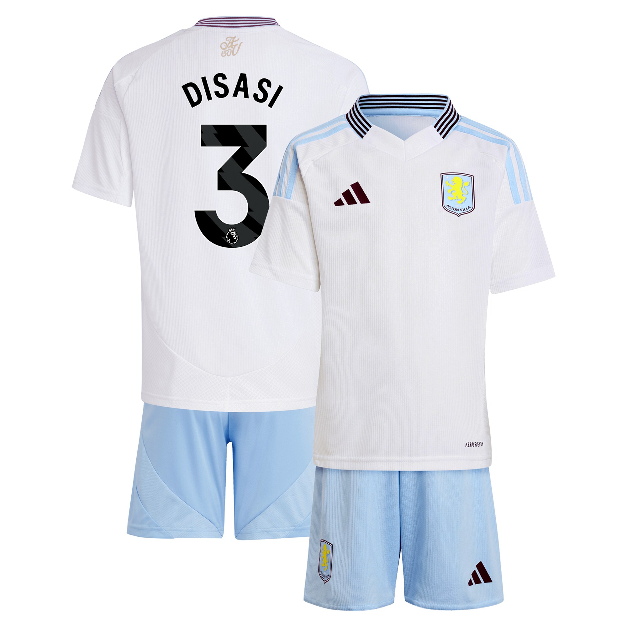 aston villa adidas away mini kit 2024-25 with disasi 3 printing Collection - Official Aston Villa Kits