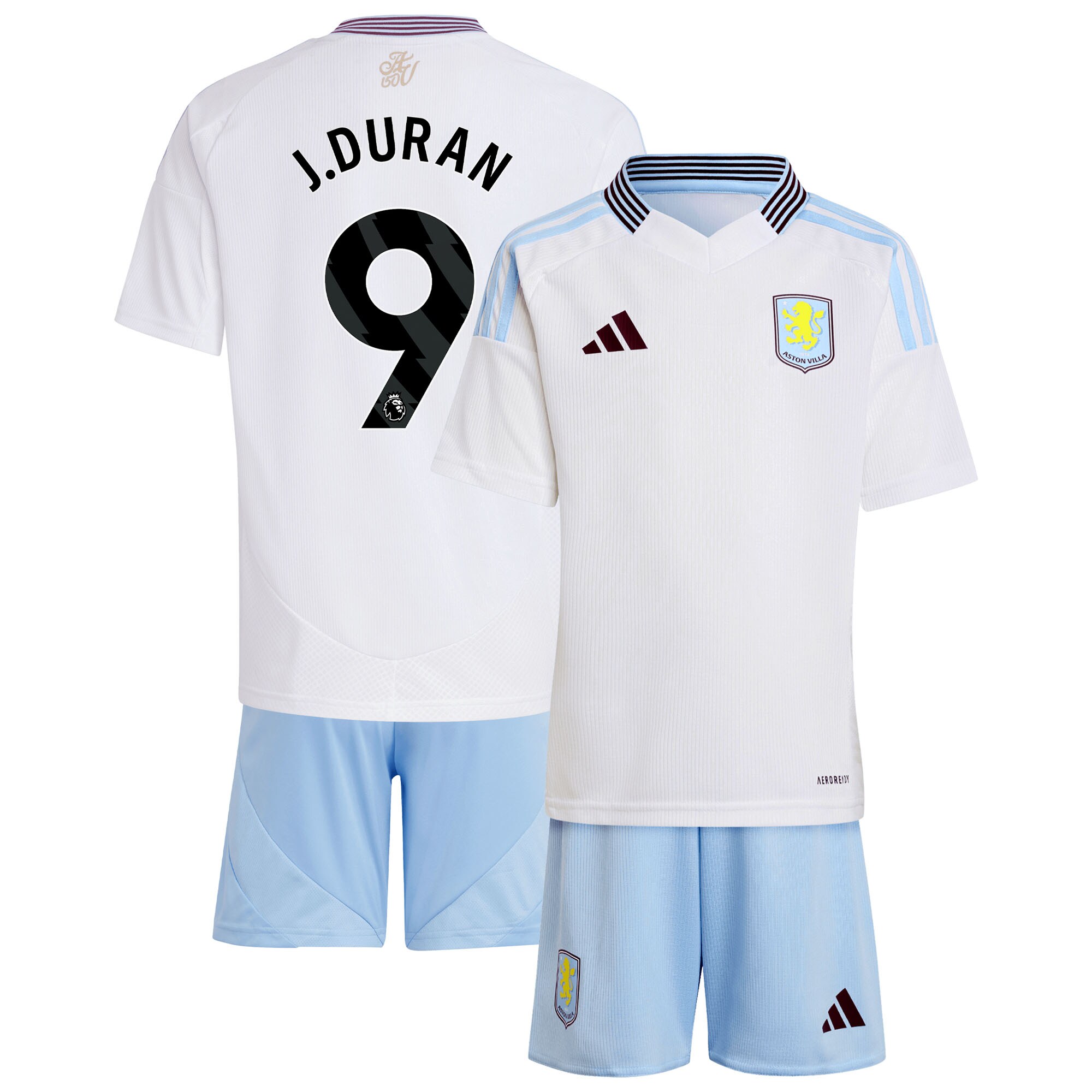 aston villa adidas away mini kit 2024-25 with j.duran 9 printing Collection - Official Aston Villa Kits