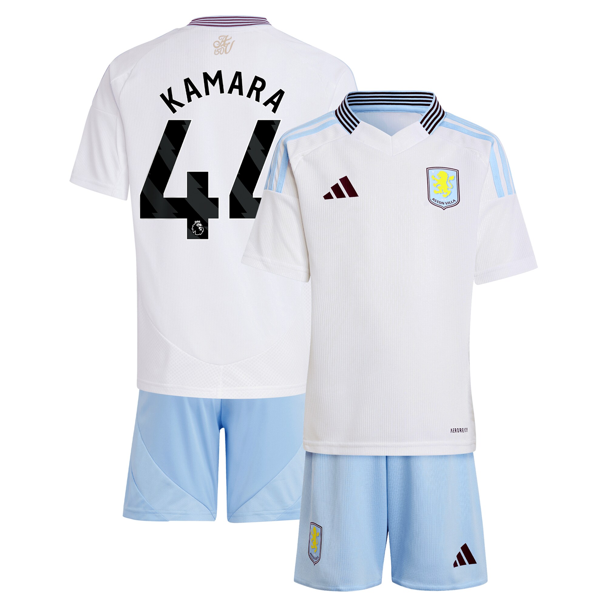 aston villa adidas away mini kit 2024-25 with kamara 44 printing Collection - Official Aston Villa Kits