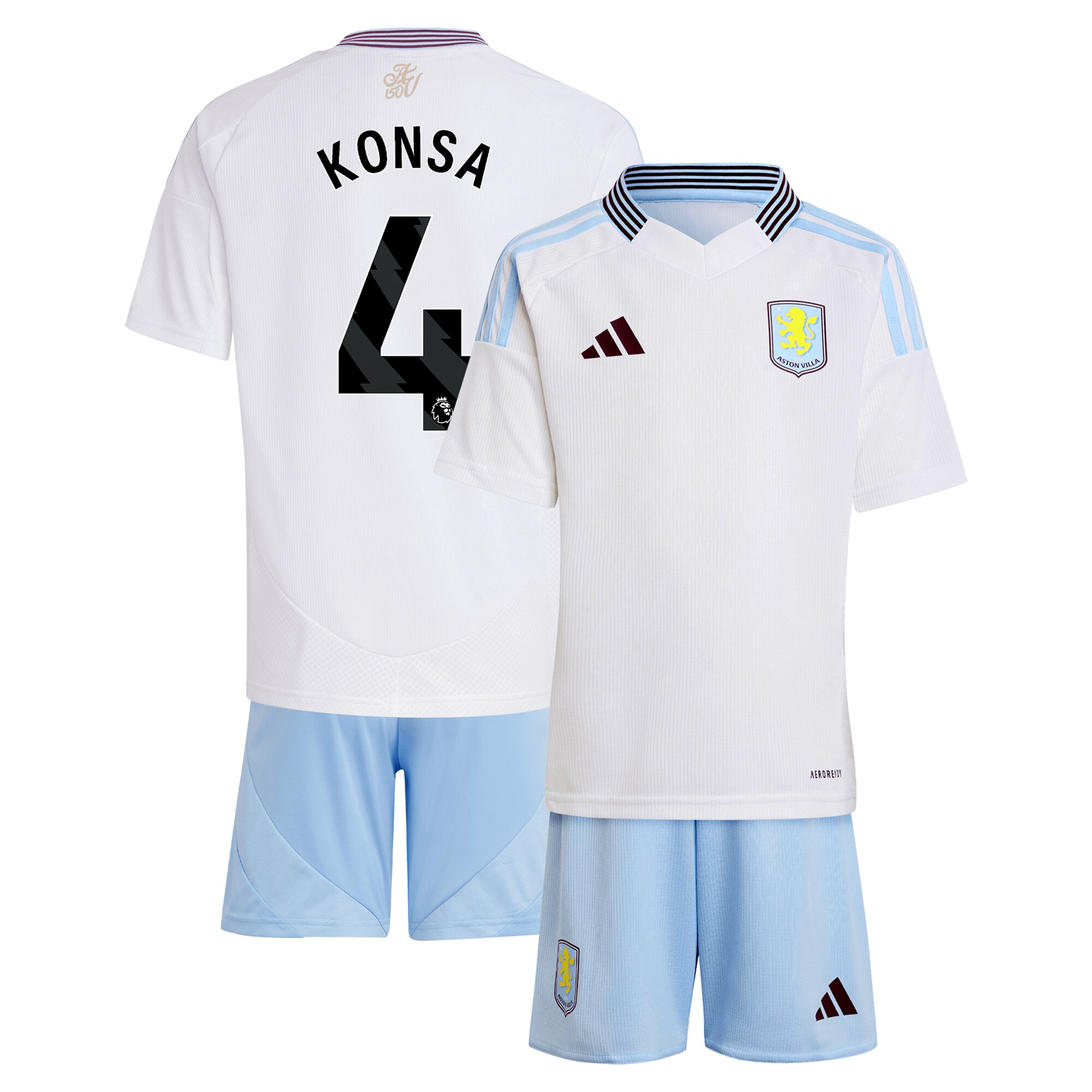 aston villa adidas away mini kit 2024-25 with konsa 4 printing Collection - Official Aston Villa Kits