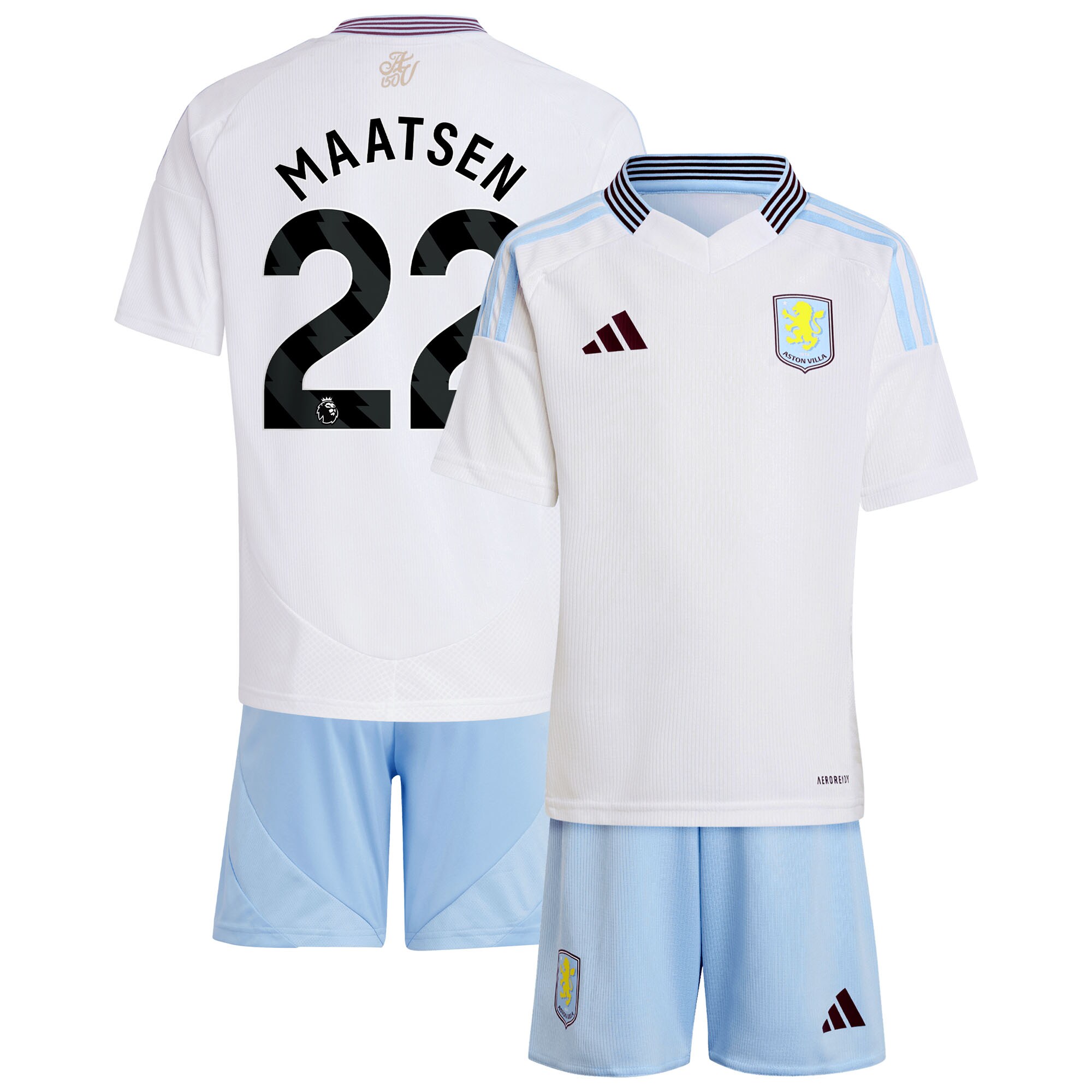 aston villa adidas away mini kit 2024-25 with maatsen 22 printing Collection - Official Aston Villa Kits