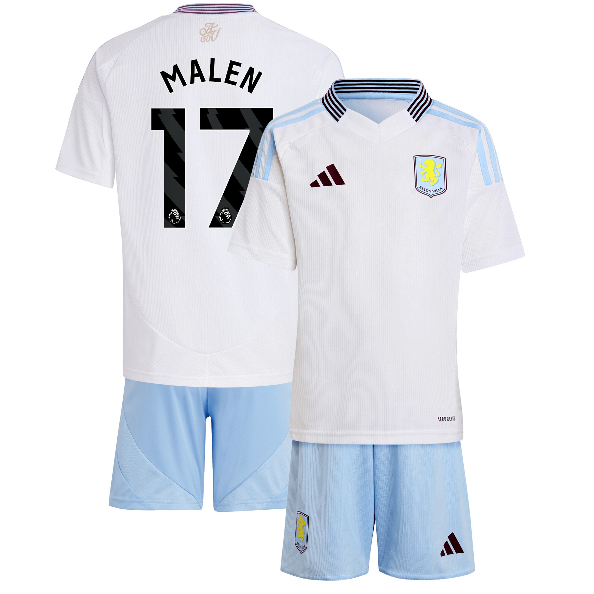 aston villa adidas away mini kit 2024-25 with malen 17 printing Collection - Official Aston Villa Kits