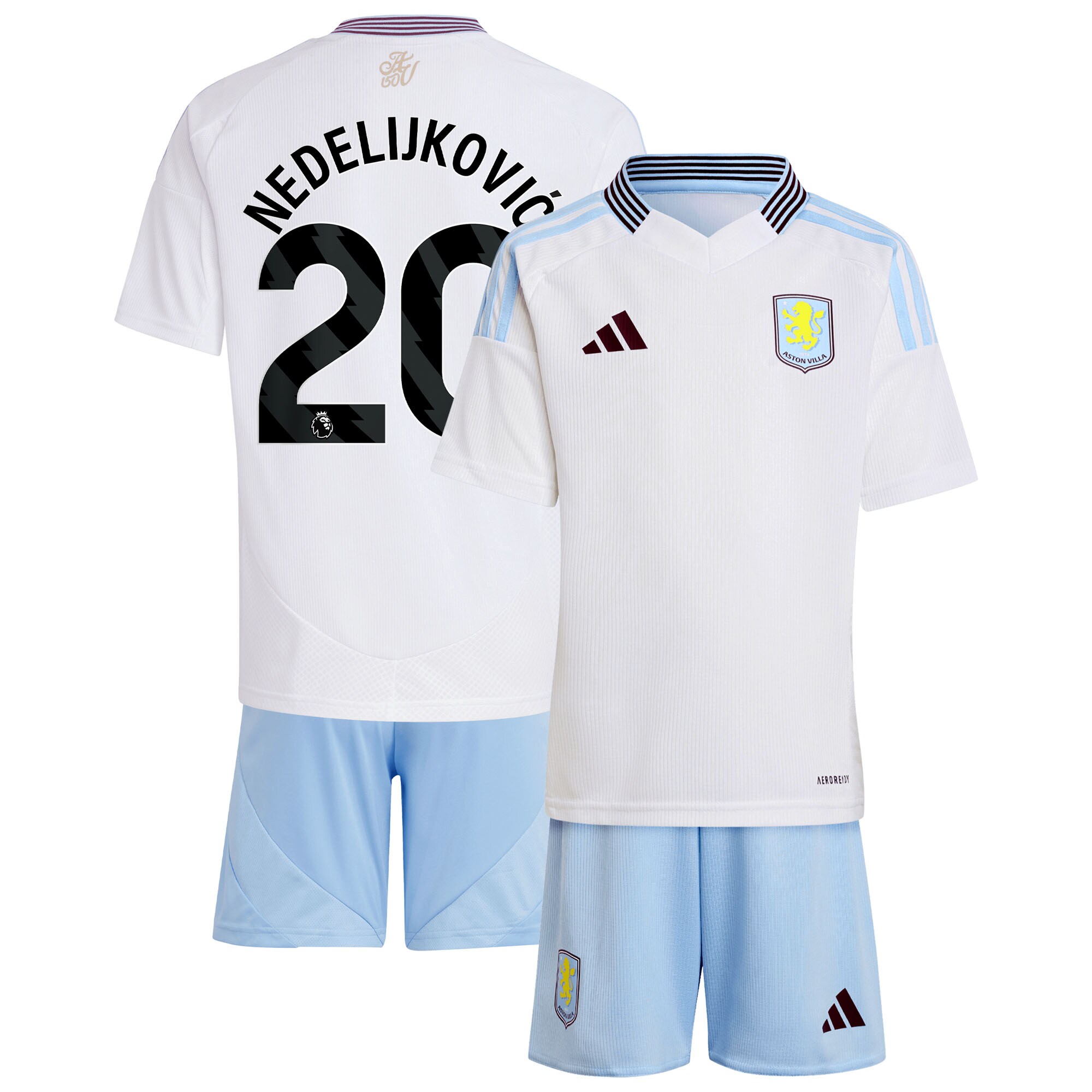 aston villa adidas away mini kit 2024-25 with nedeljković 20 printing Collection - Official Aston Villa Kits