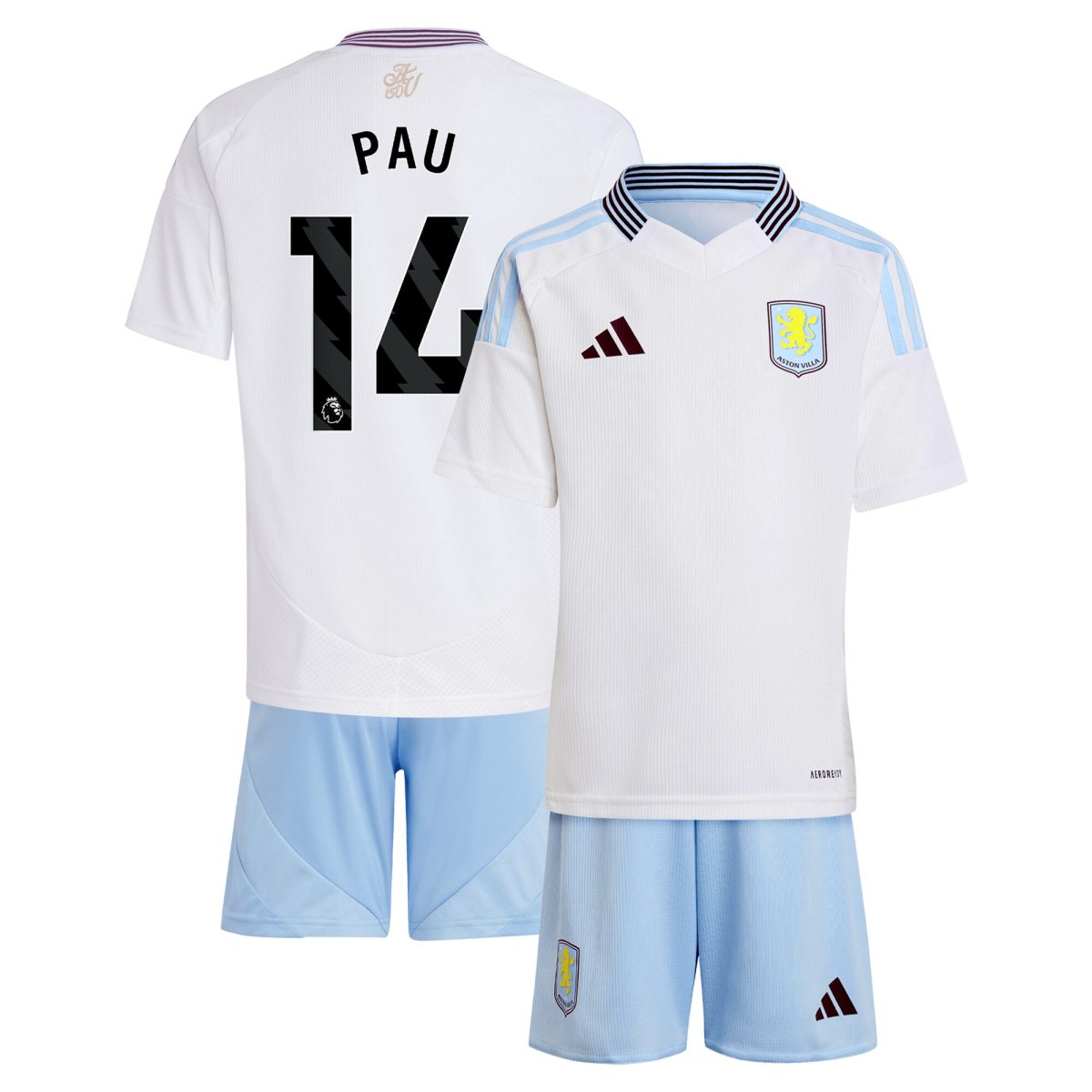 aston villa adidas away mini kit 2024-25 with pau 14 printing Collection - Official Aston Villa Kits