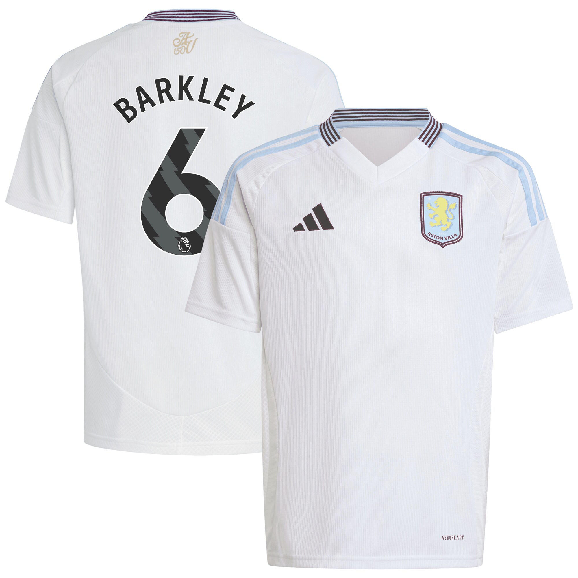 aston villa adidas away shirt 2024-25 – kids with barkley 6 printing Collection - Official Aston Villa Kits