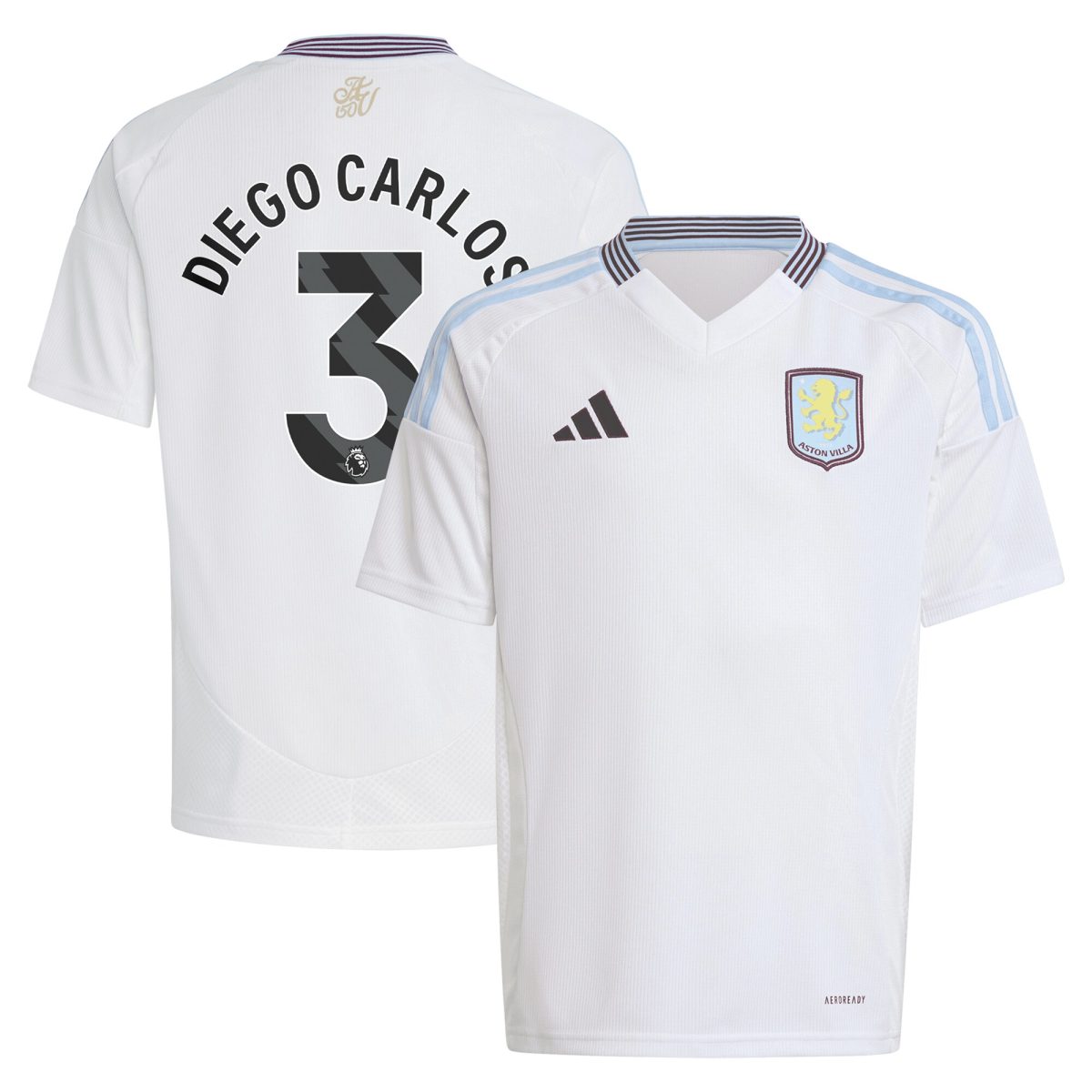 aston villa adidas away shirt 2024-25 – kids with diego carlos 3 printing Collection - Official Aston Villa Kits