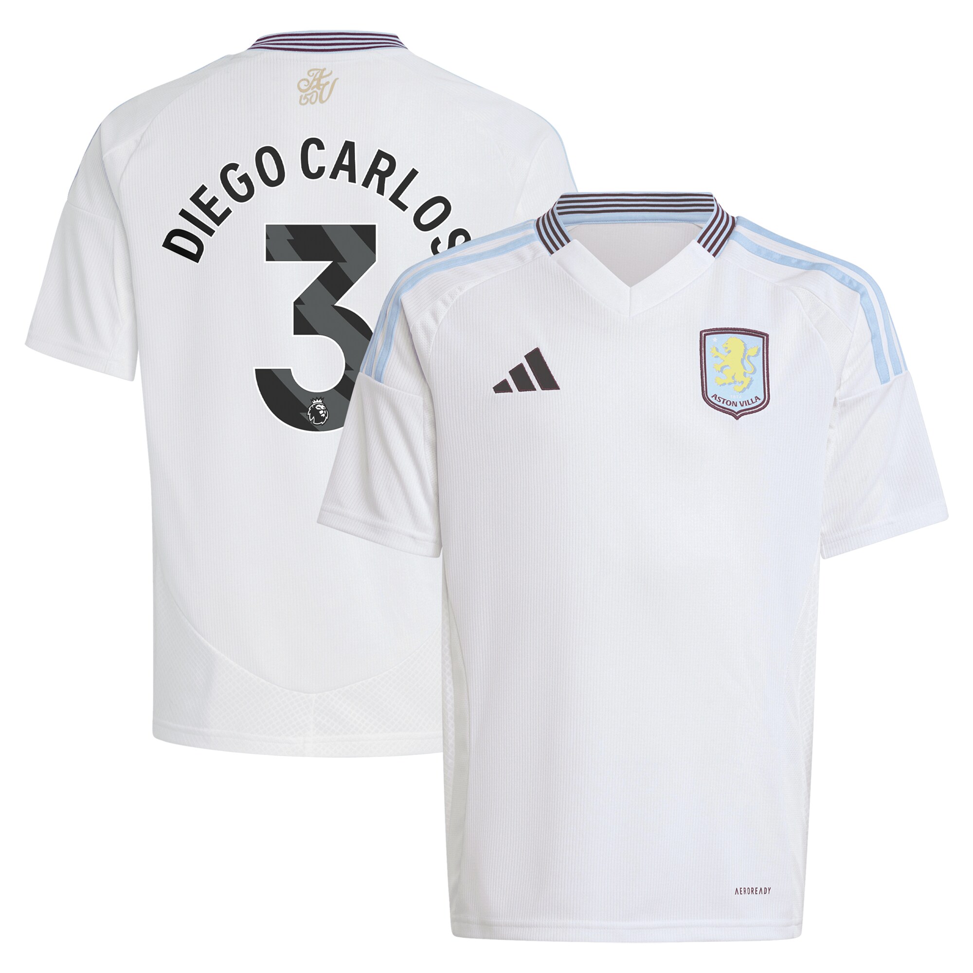 aston villa adidas away shirt 2024-25 – kids with diego carlos 3 printing Collection - Official Aston Villa Kits