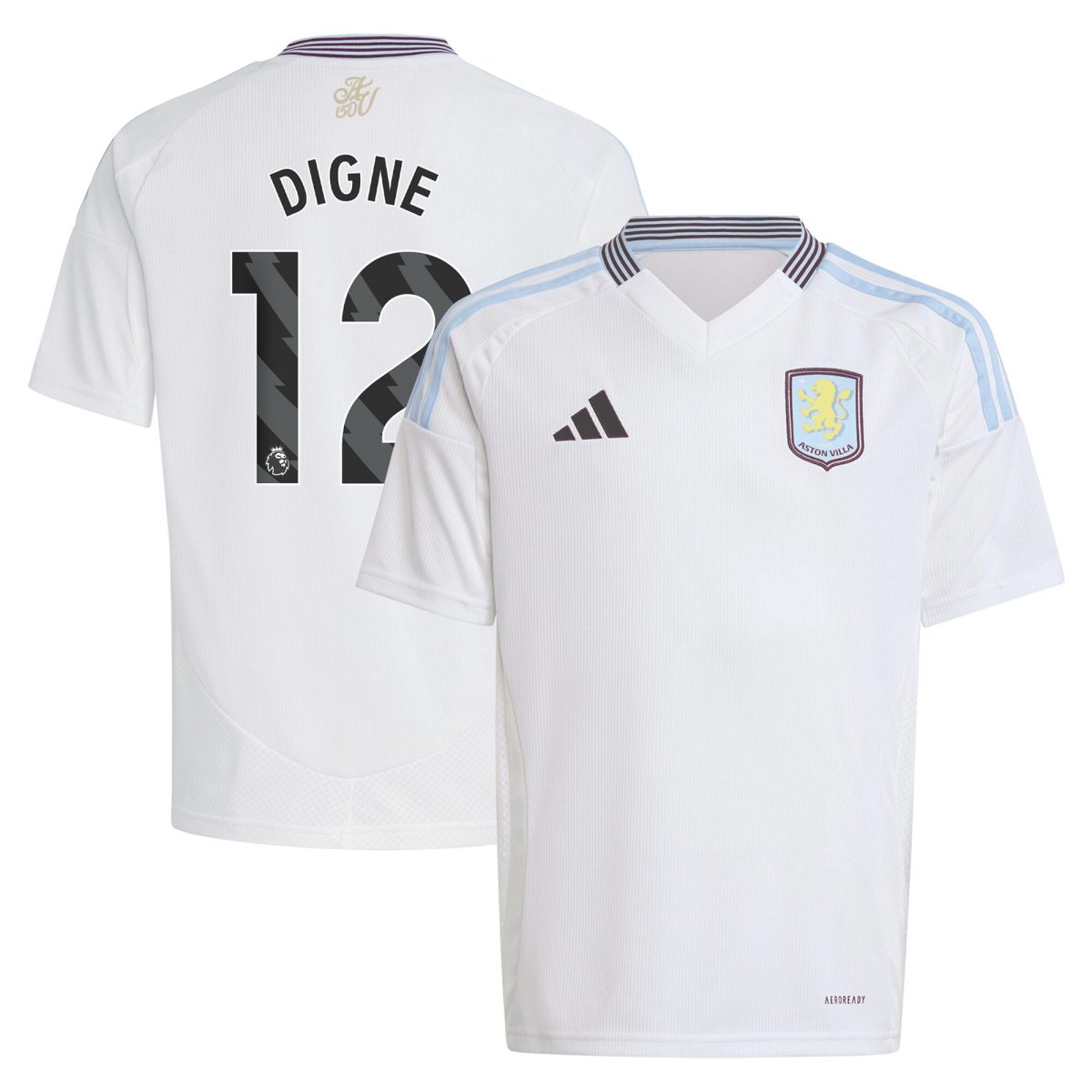 aston villa adidas away shirt 2024-25 – kids with digne 12 printing Collection - Official Aston Villa Kits