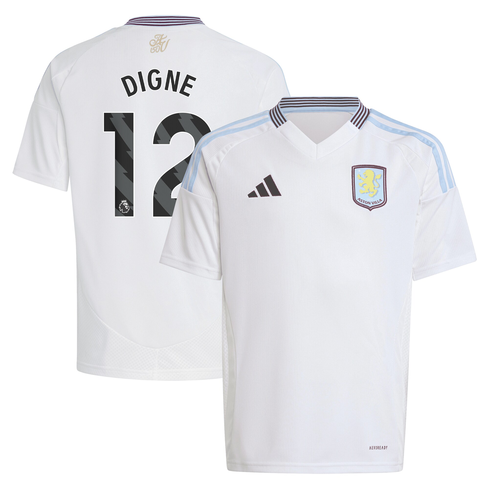 aston villa adidas away shirt 2024-25 – kids with digne 12 printing Collection - Official Aston Villa Kits