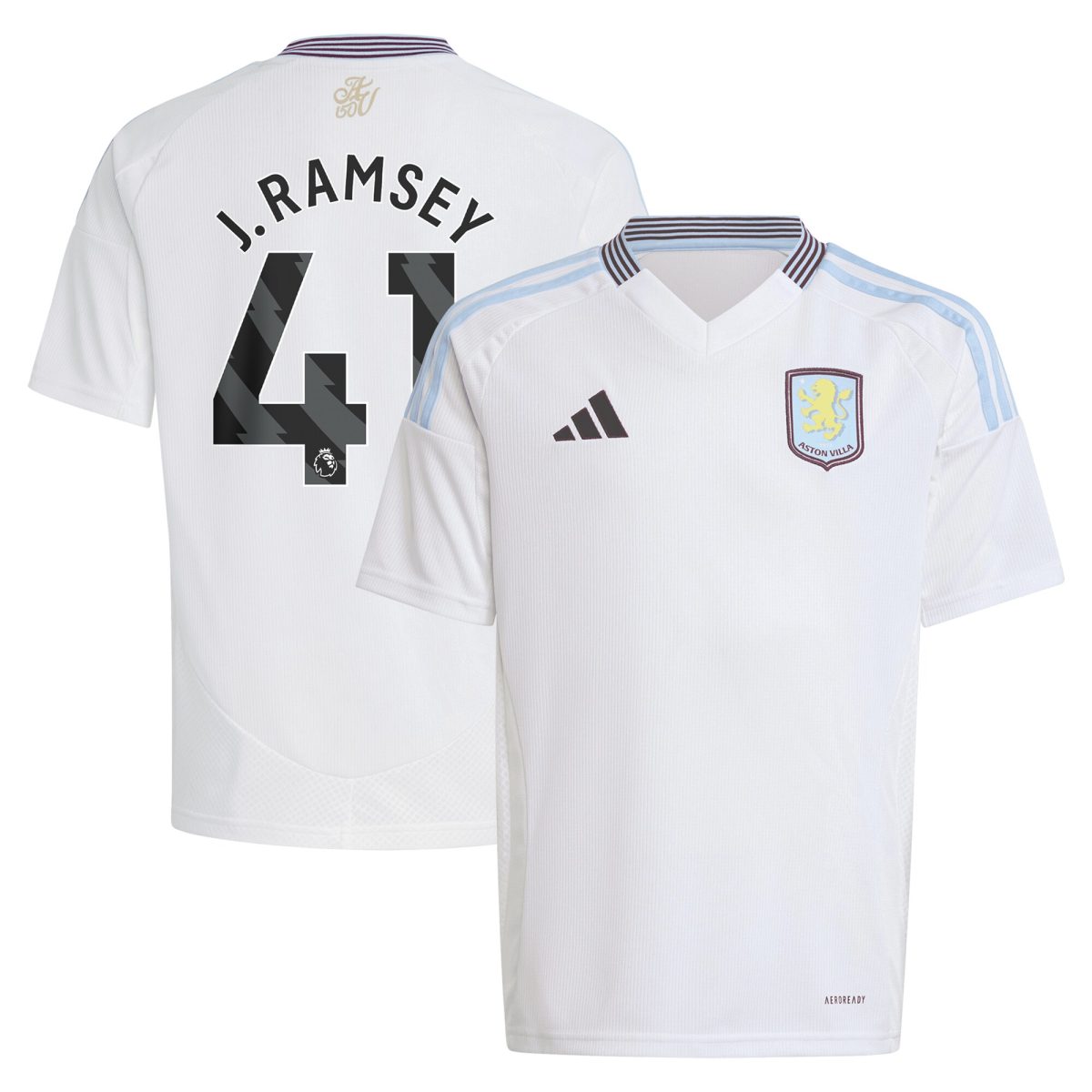 aston villa adidas away shirt 2024-25 – kids with j. ramsey 41 printing Collection - Official Aston Villa Kits