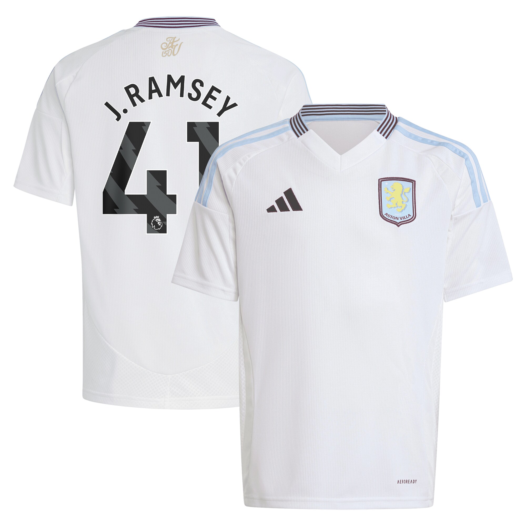aston villa adidas away shirt 2024-25 – kids with j. ramsey 41 printing Collection - Official Aston Villa Kits