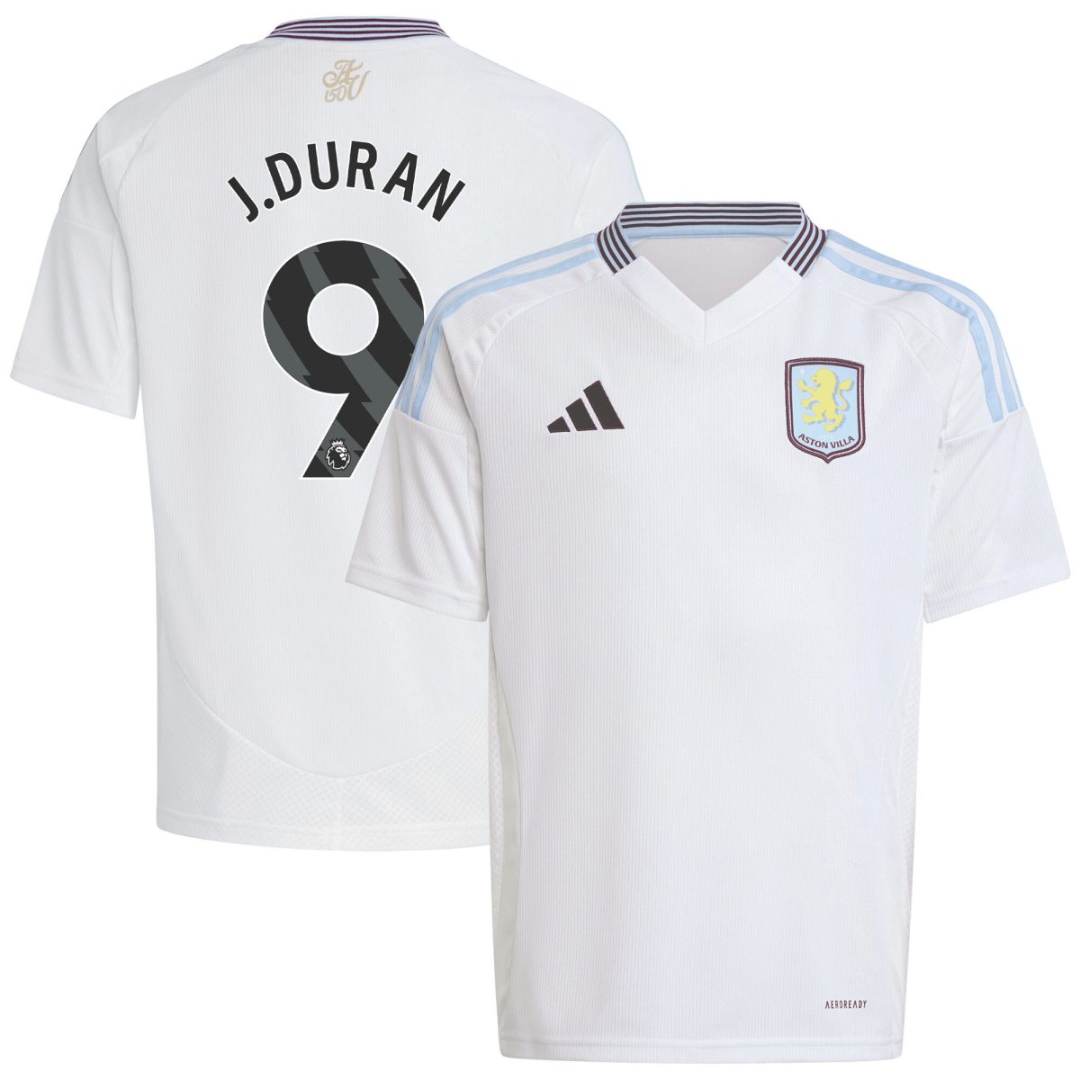aston villa adidas away shirt 2024-25 – kids with j.duran 9 printing Collection - Official Aston Villa Kits