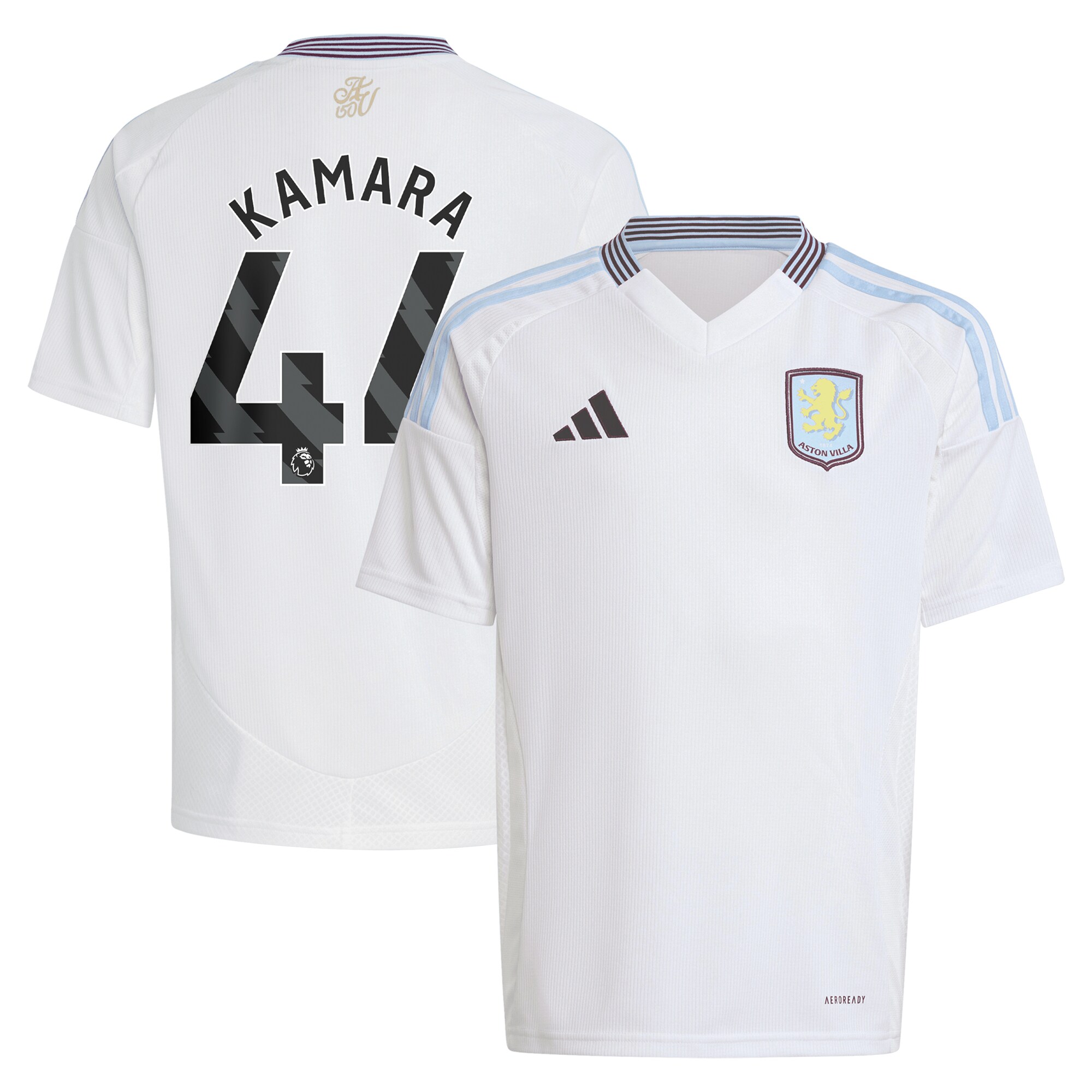 aston villa adidas away shirt 2024-25 – kids with kamara 44 printing Collection - Official Aston Villa Kits