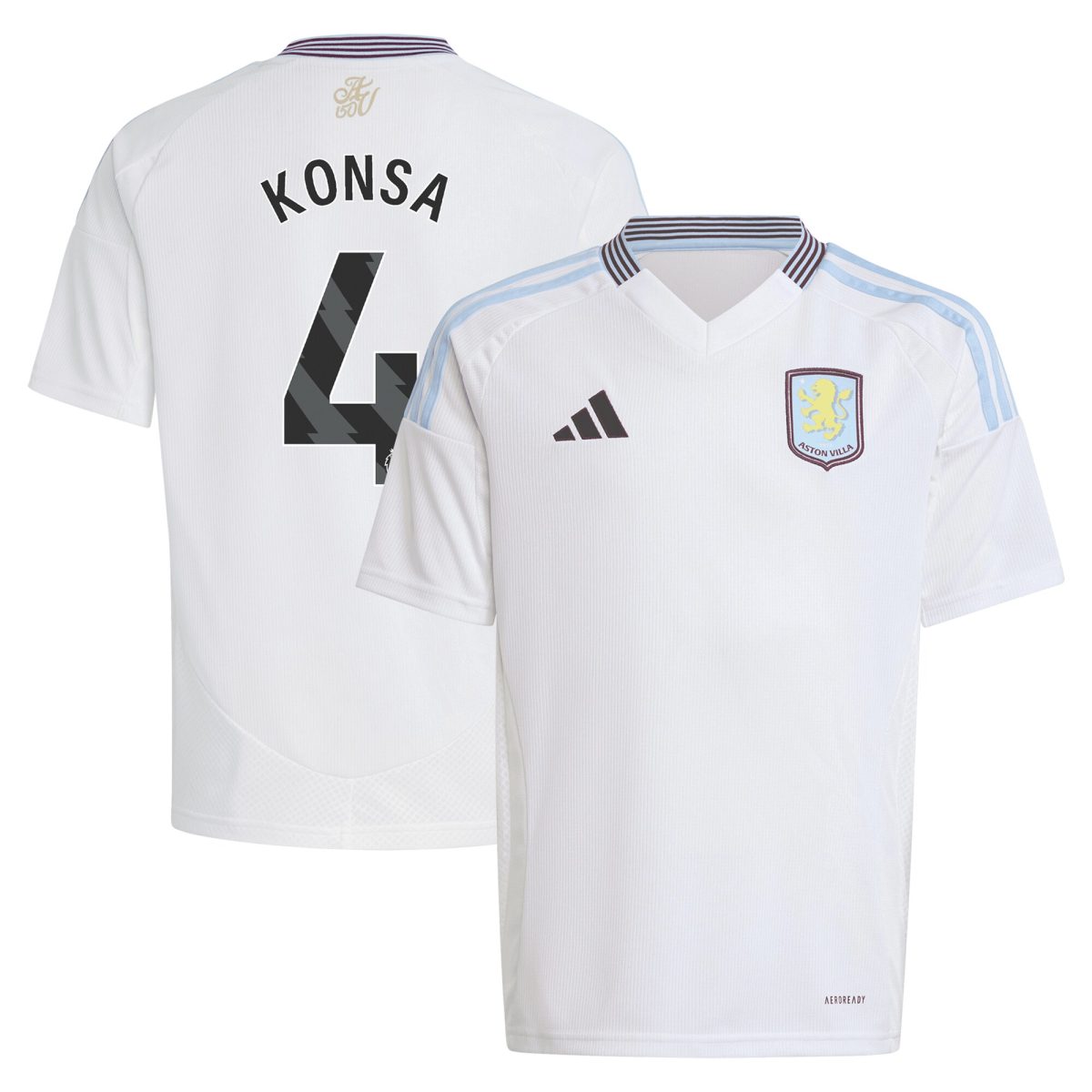 aston villa adidas away shirt 2024-25 – kids with konsa 4 printing Collection - Official Aston Villa Kits