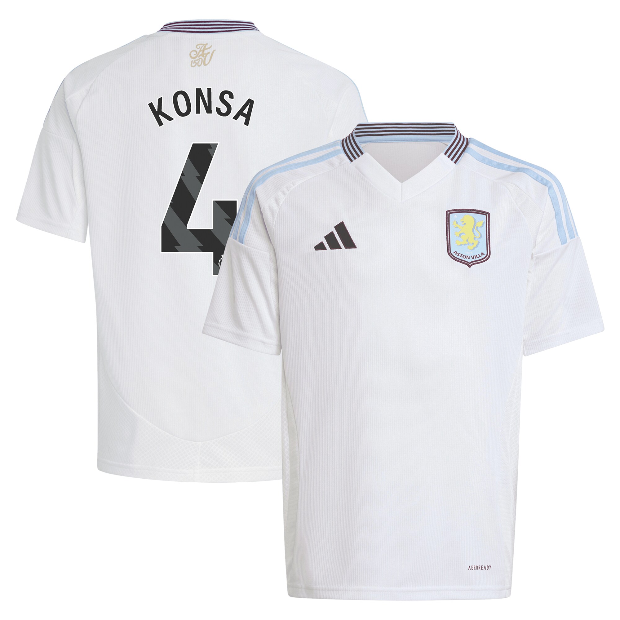 aston villa adidas away shirt 2024-25 – kids with konsa 4 printing Collection - Official Aston Villa Kits