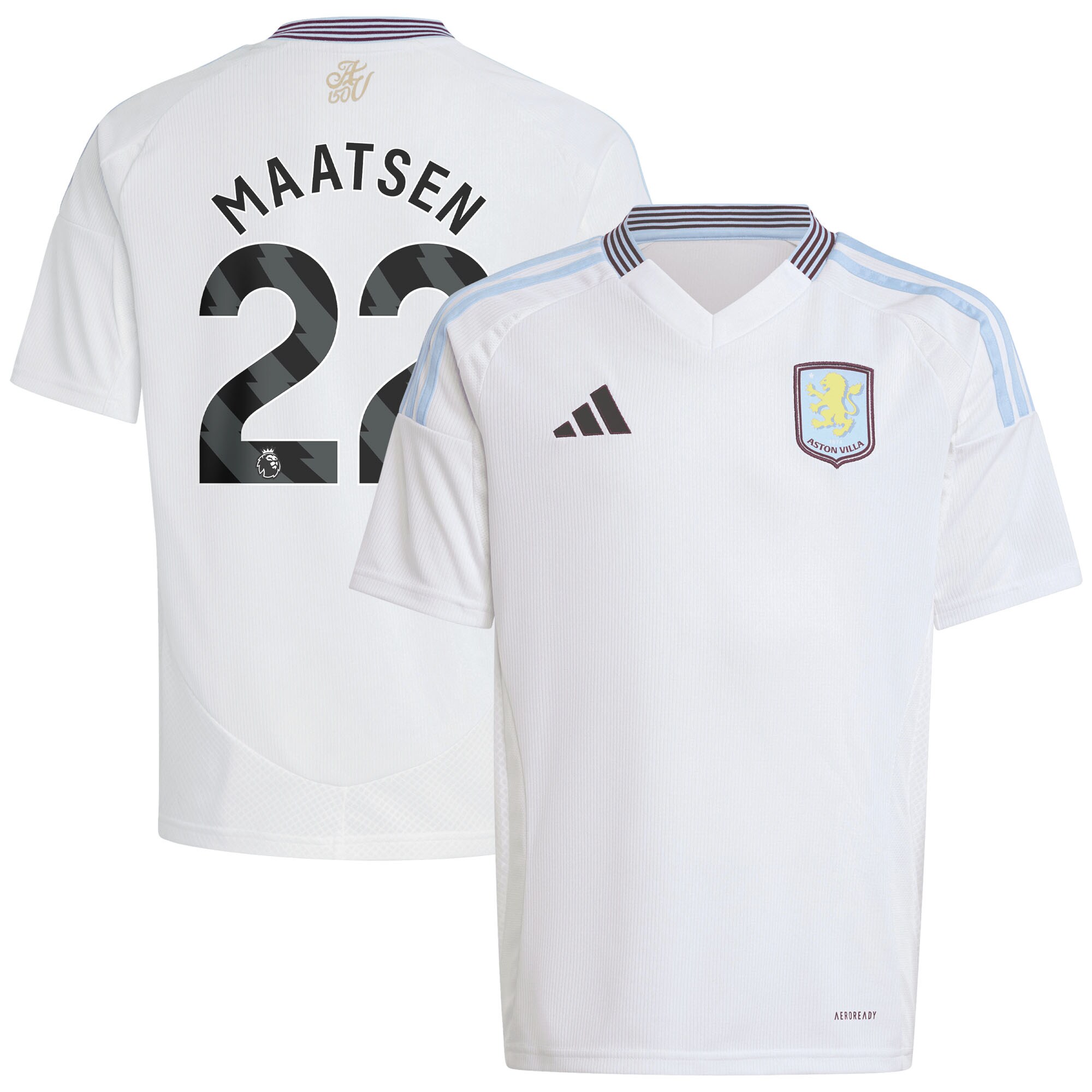 aston villa adidas away shirt 2024-25 – kids with maatsen 22 printing Collection - Official Aston Villa Kits