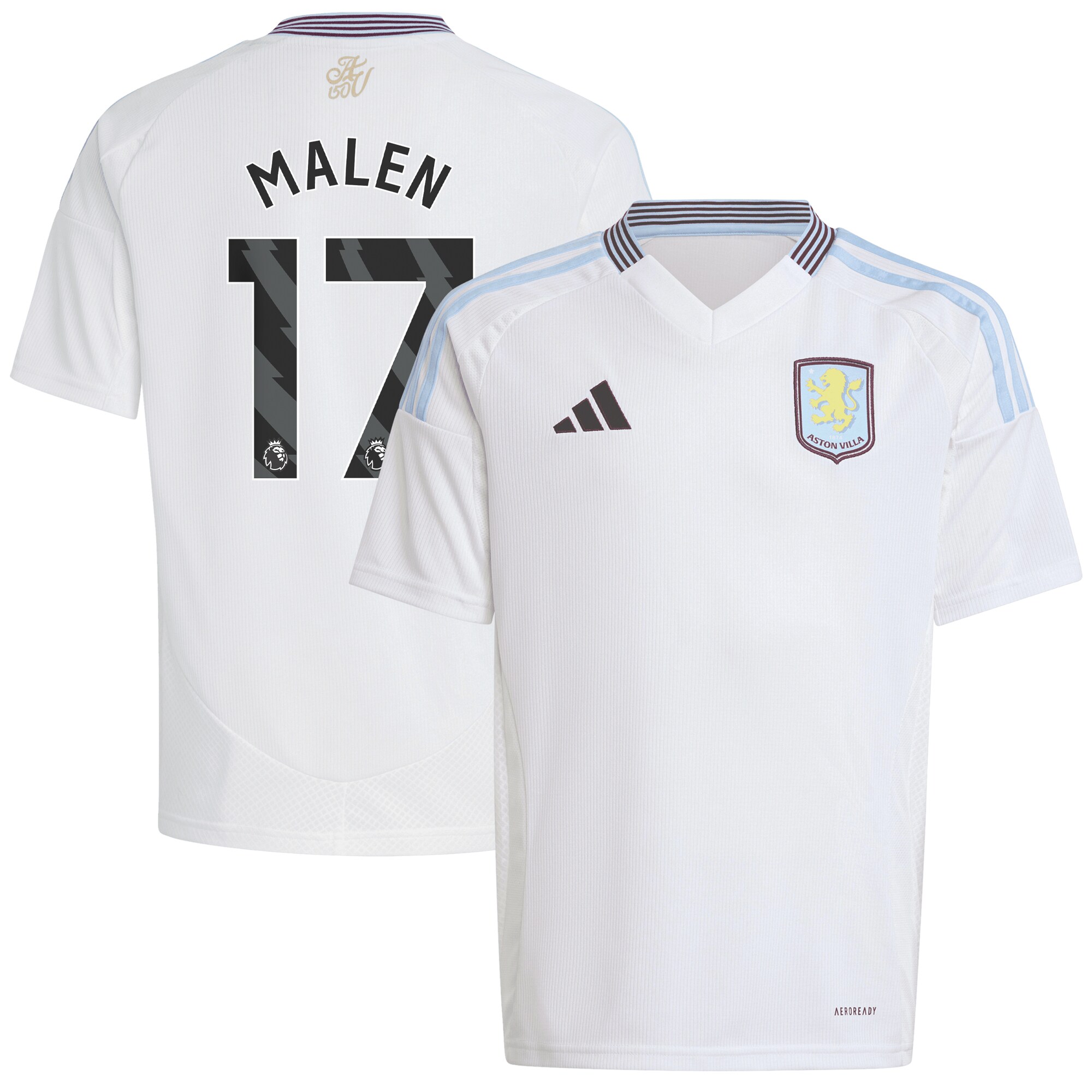 aston villa adidas away shirt 2024-25 – kids with malen 17 printing Collection - Official Aston Villa Kits